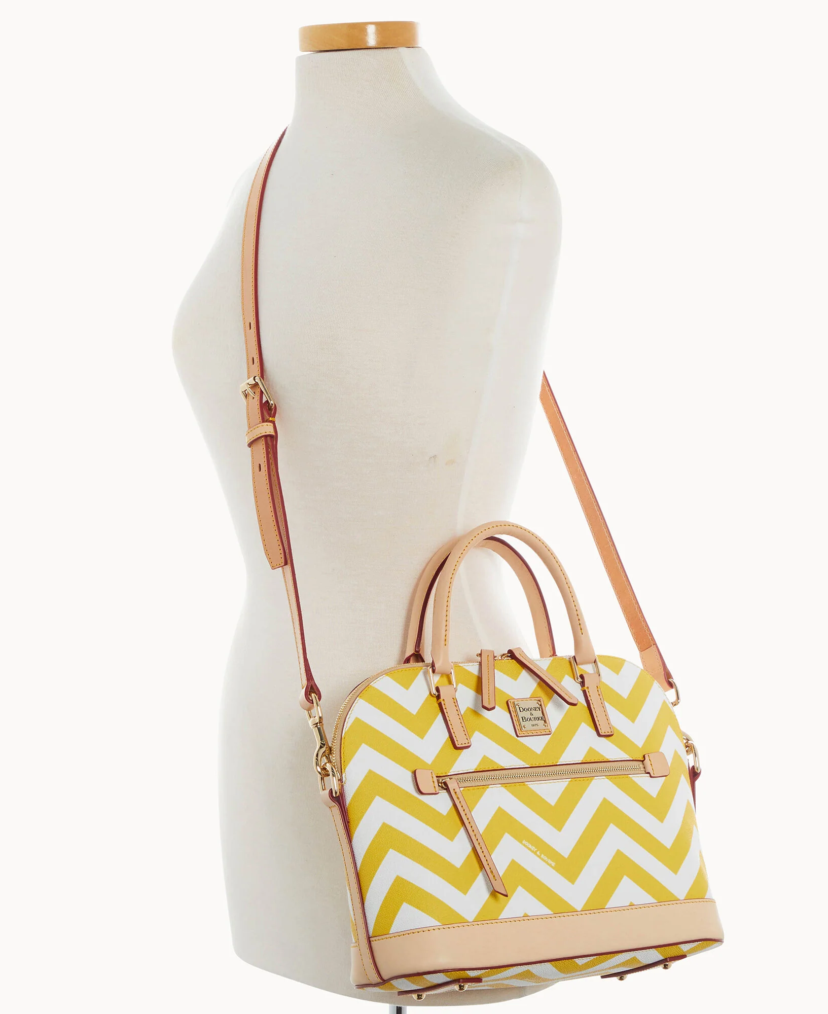 Chevron Domed Zip Satchel - Image 12