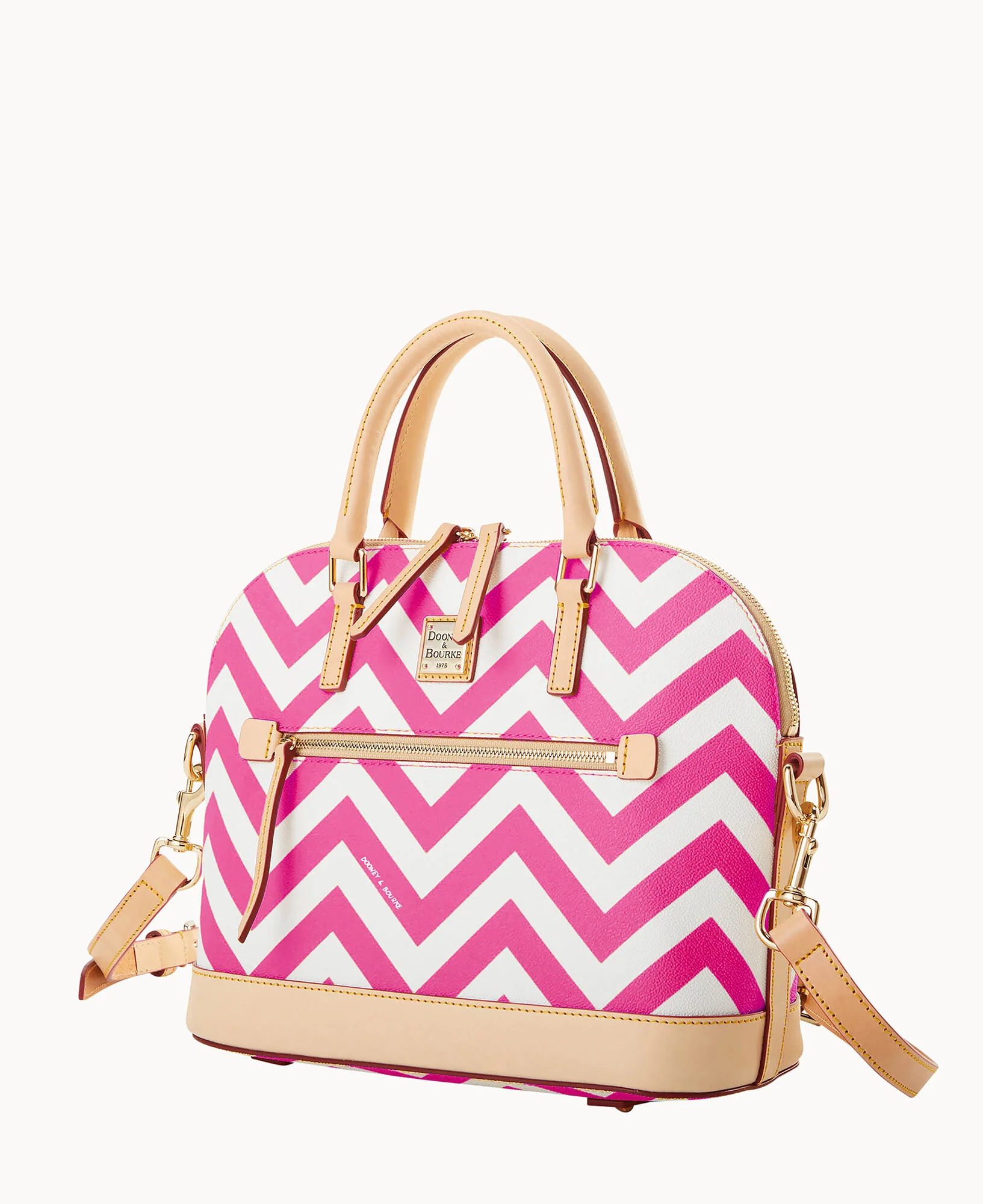 Chevron Domed Zip Satchel - Image 2