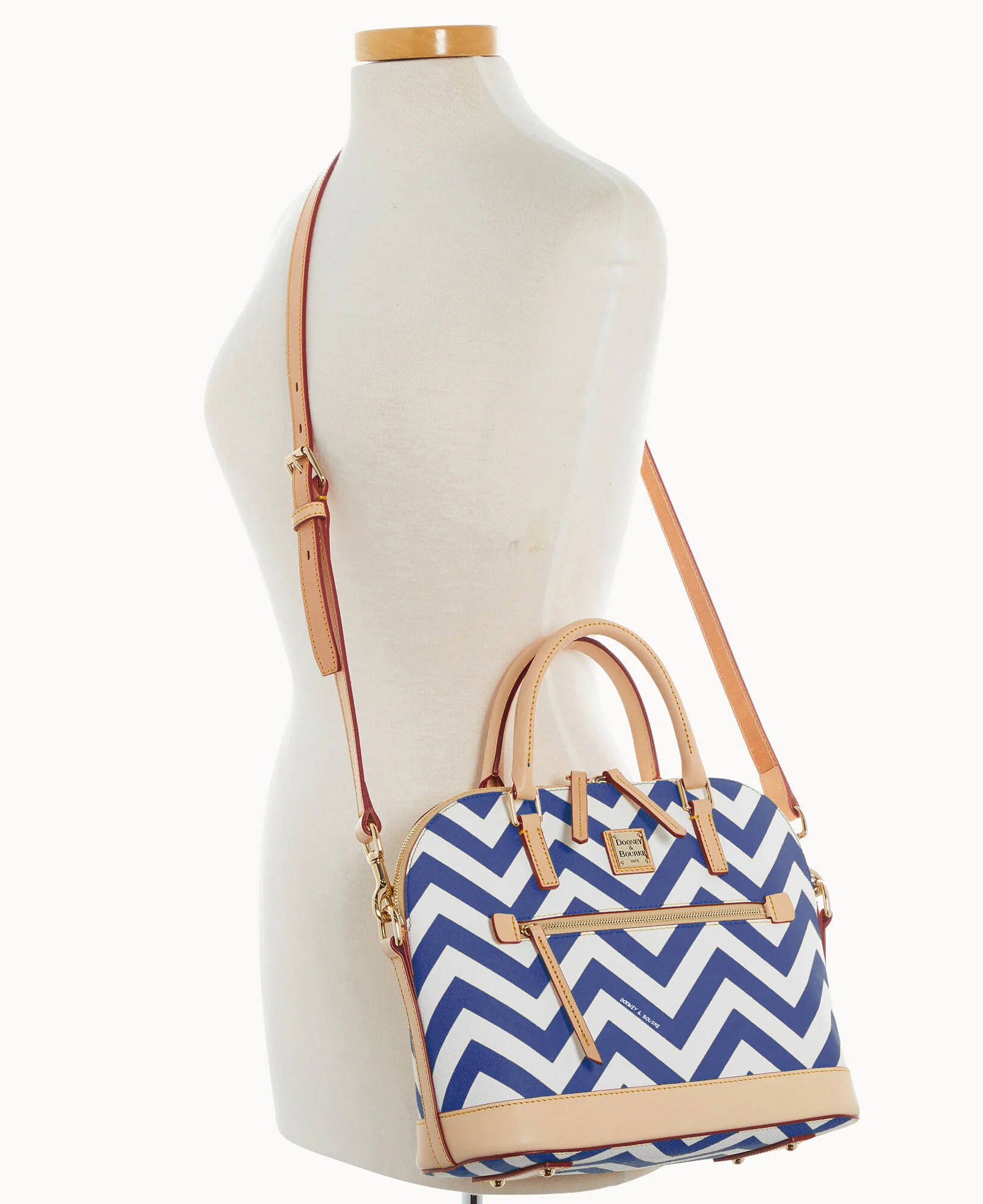 Chevron Domed Zip Satchel - Image 8