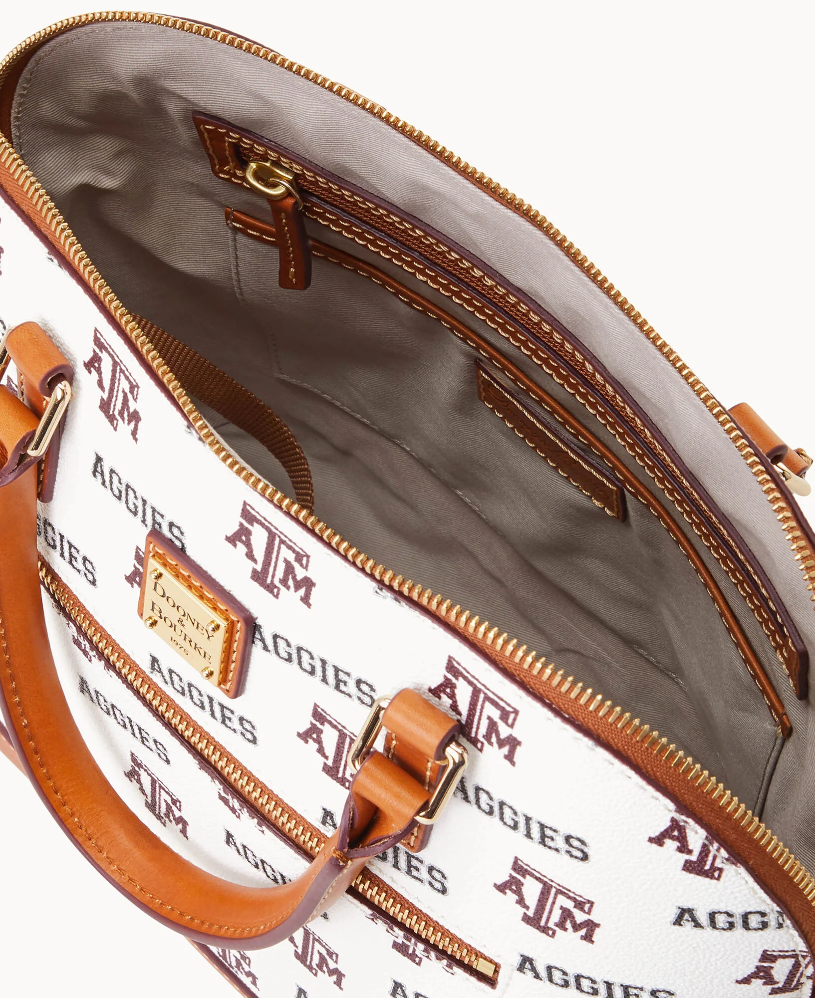 Collegiate Texas A&M University Domed Zip Satchel - Image 6