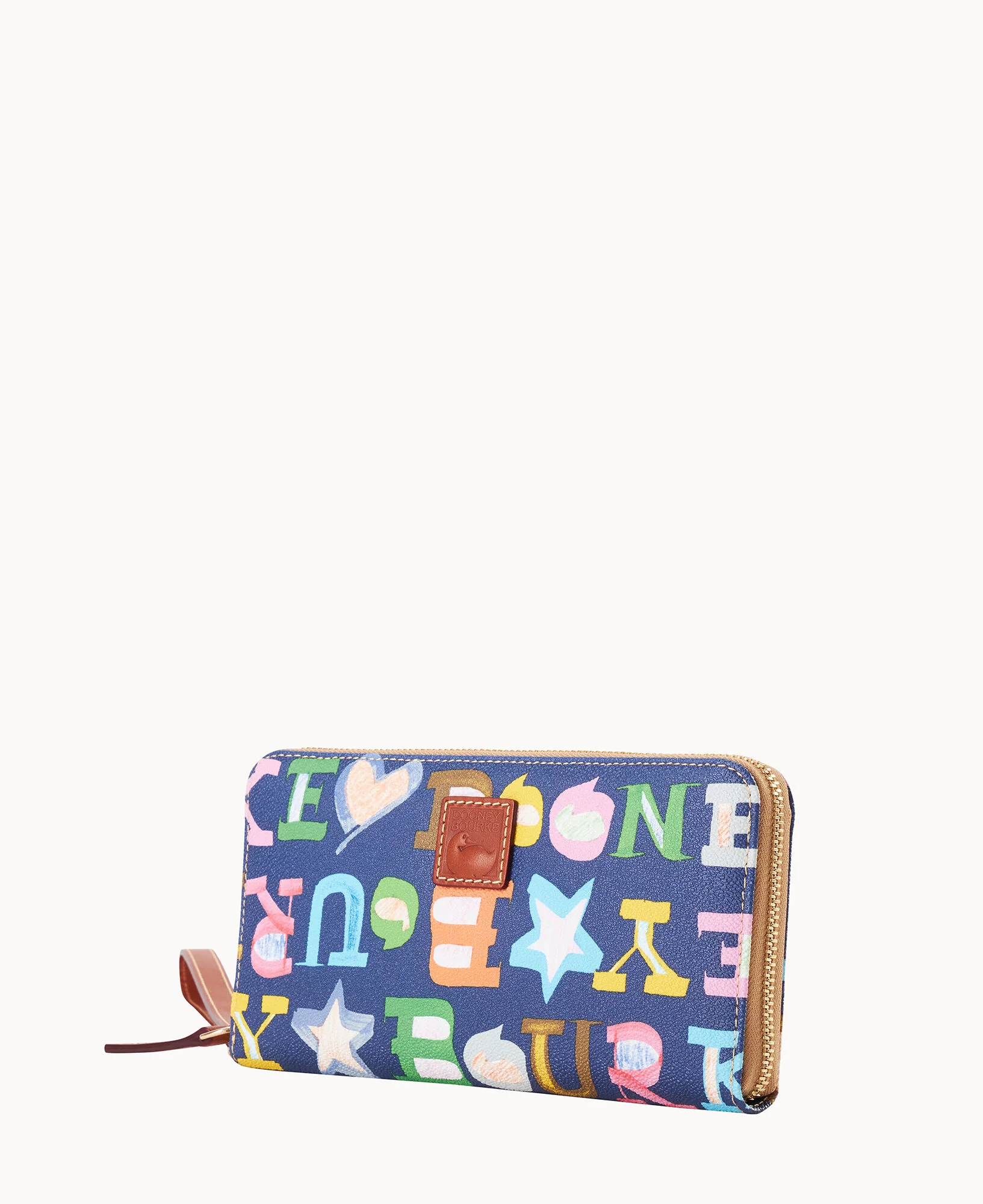 Doodle II Coated Cotton Large Zip Around Wristlet - Image 8