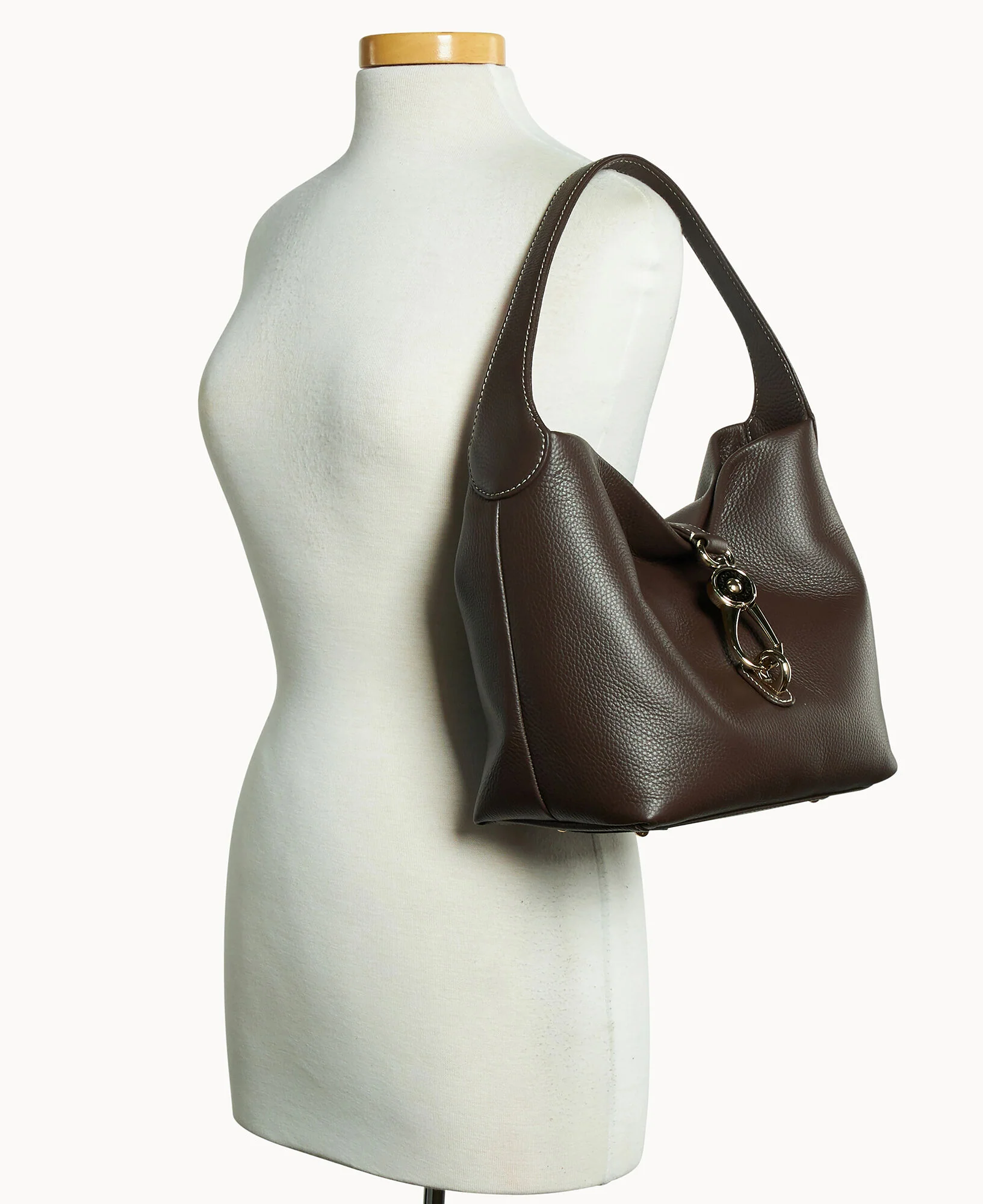 Lucca Leather Logo Lock Hobo - Image 43