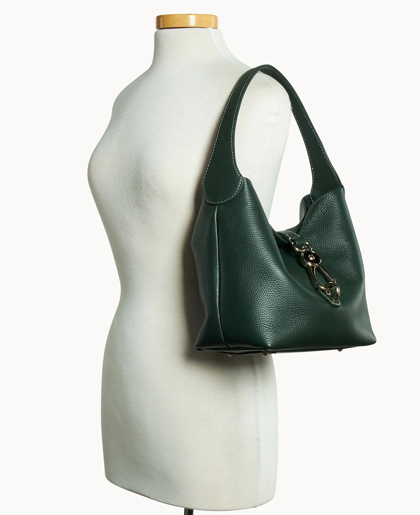 Lucca Leather Logo Lock Hobo - Image 46