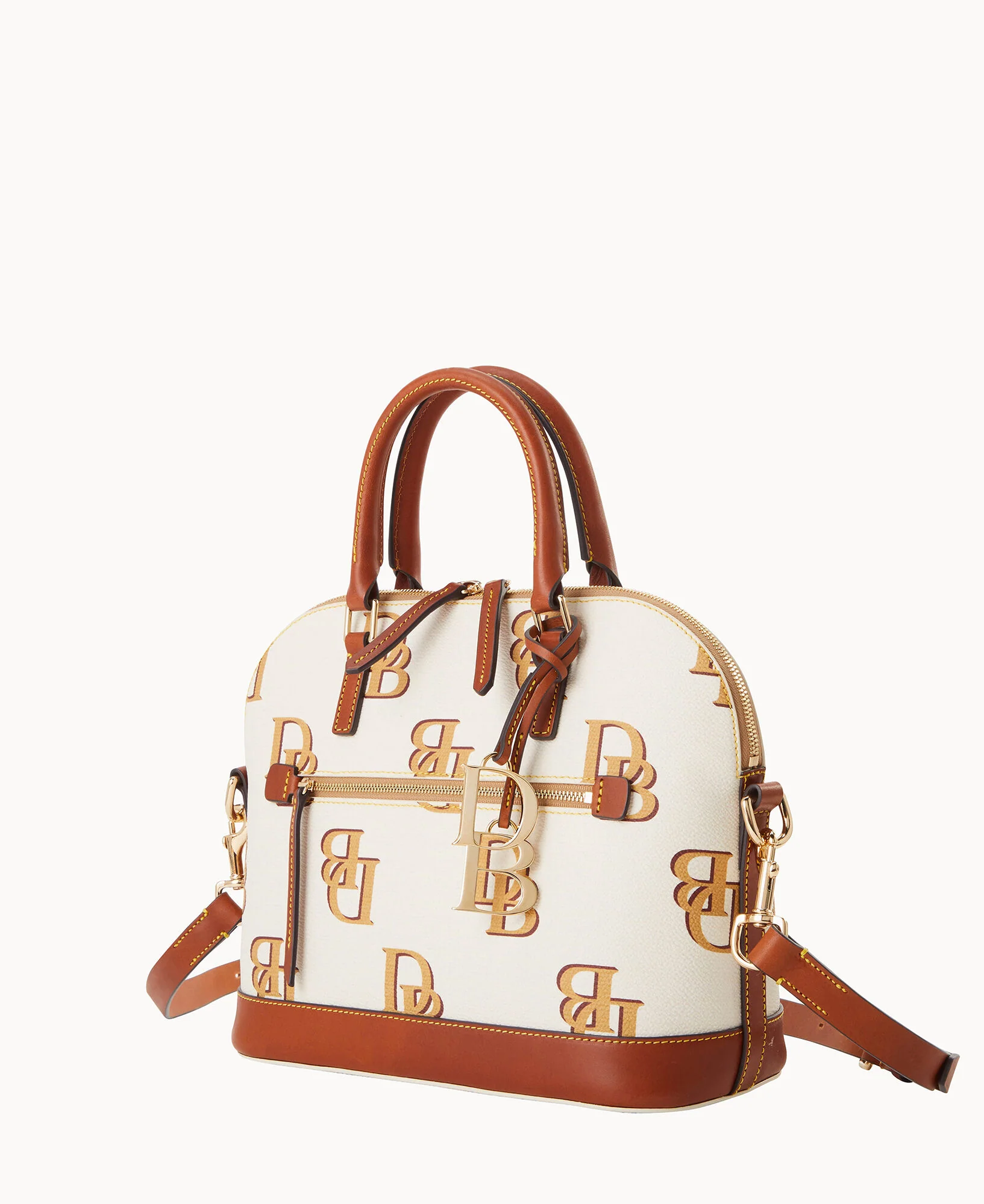 Monogram Domed Zip Satchel - Image 2