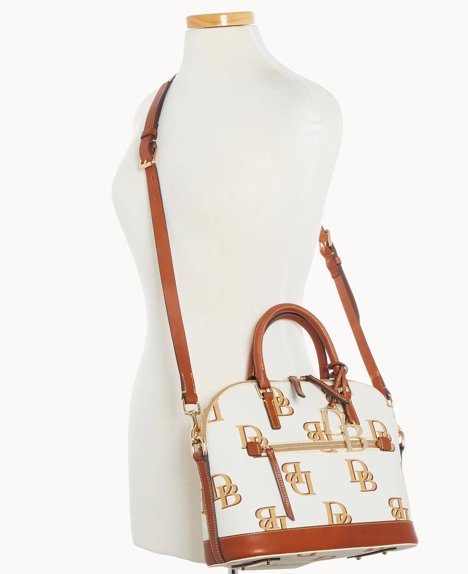 Monogram Domed Zip Satchel - Image 4