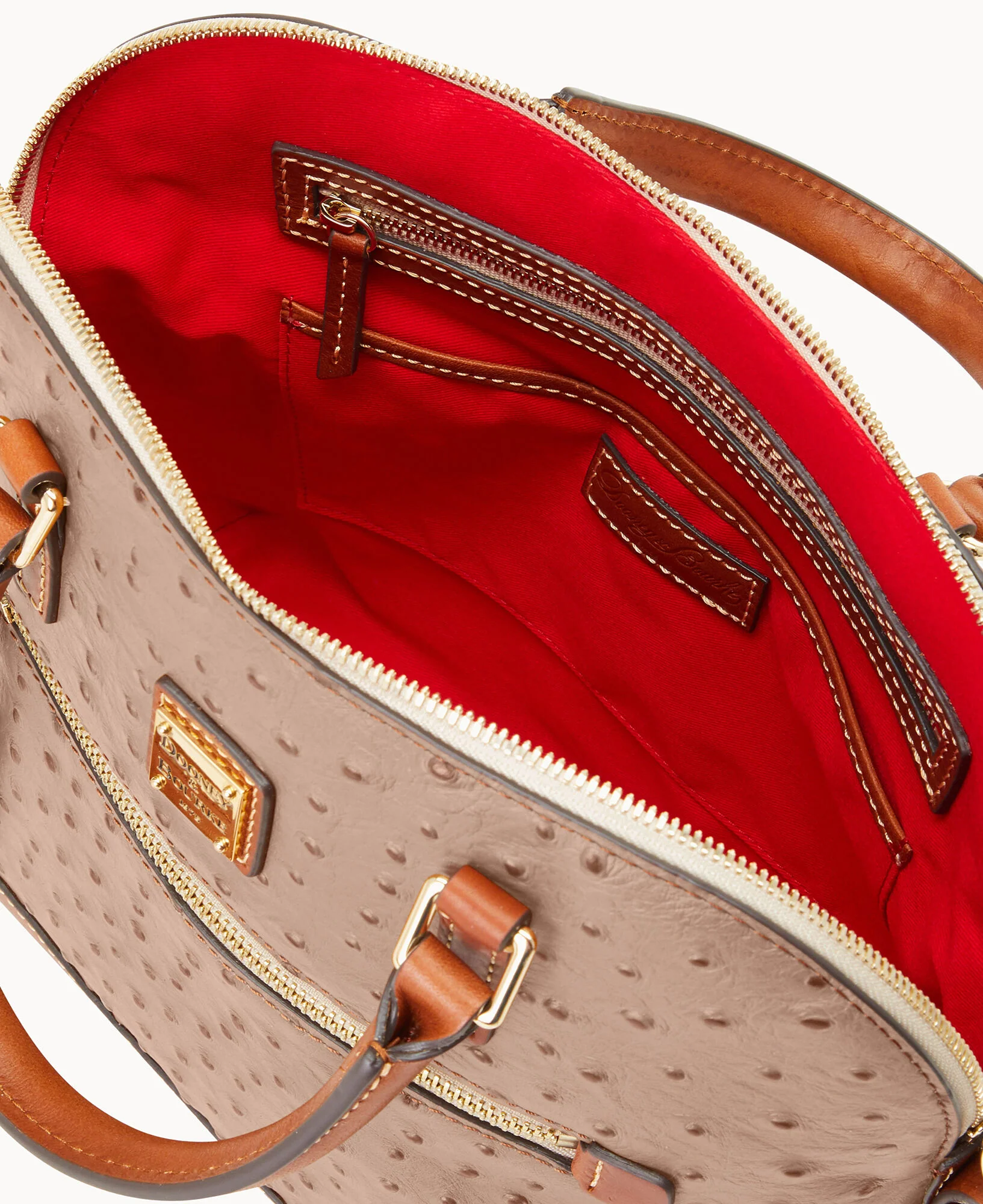 Ostrich Domed Zip Satchel - Image 18