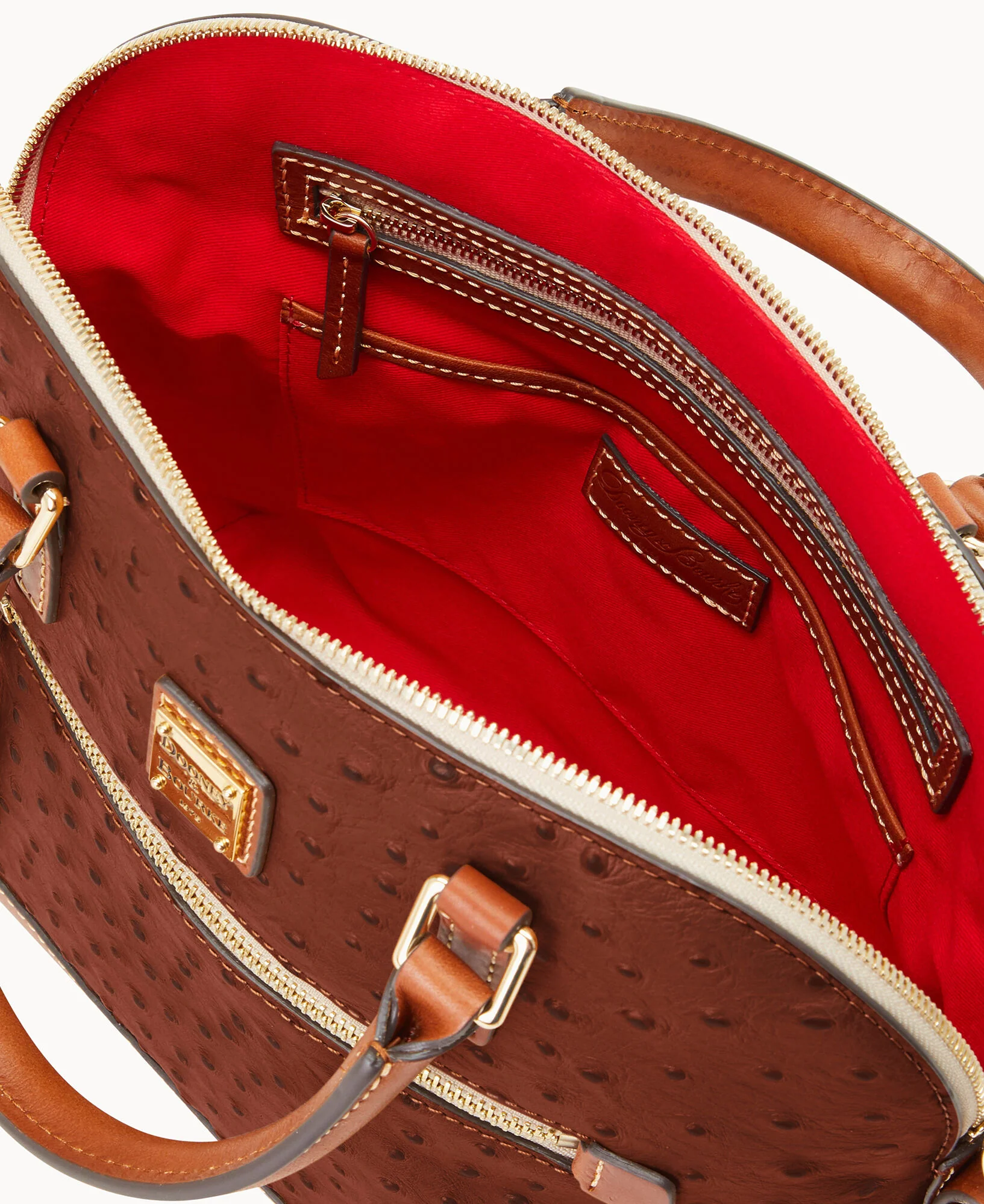 Ostrich Domed Zip Satchel - Image 22