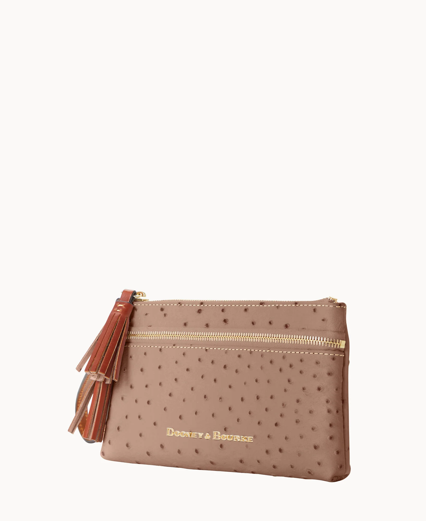 Ostrich Double Zip Wristlet - Image 2