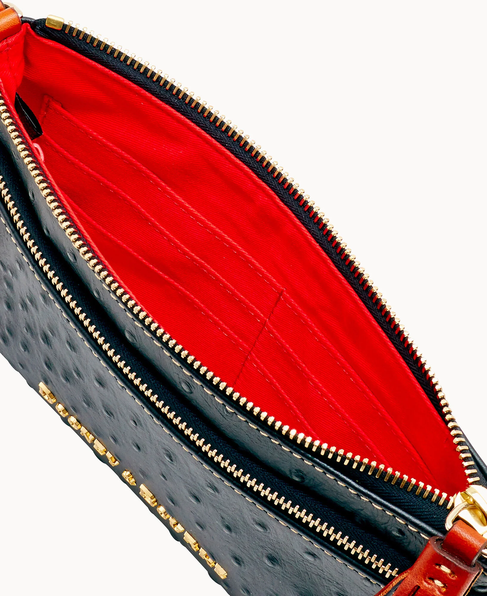 Ostrich Double Zip Wristlet - Image 5