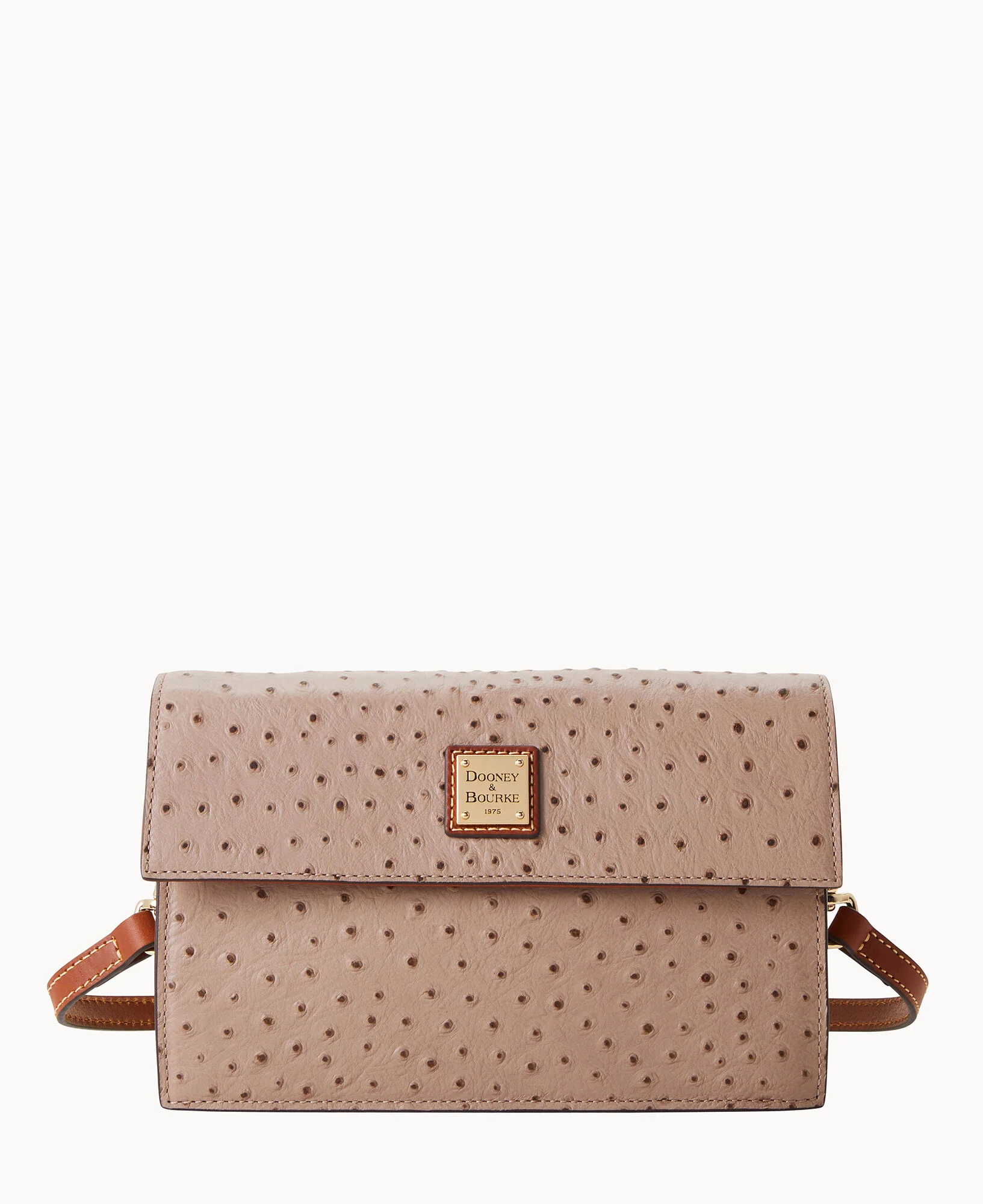 Ostrich East West Flap Shoulder Bag - Image 11