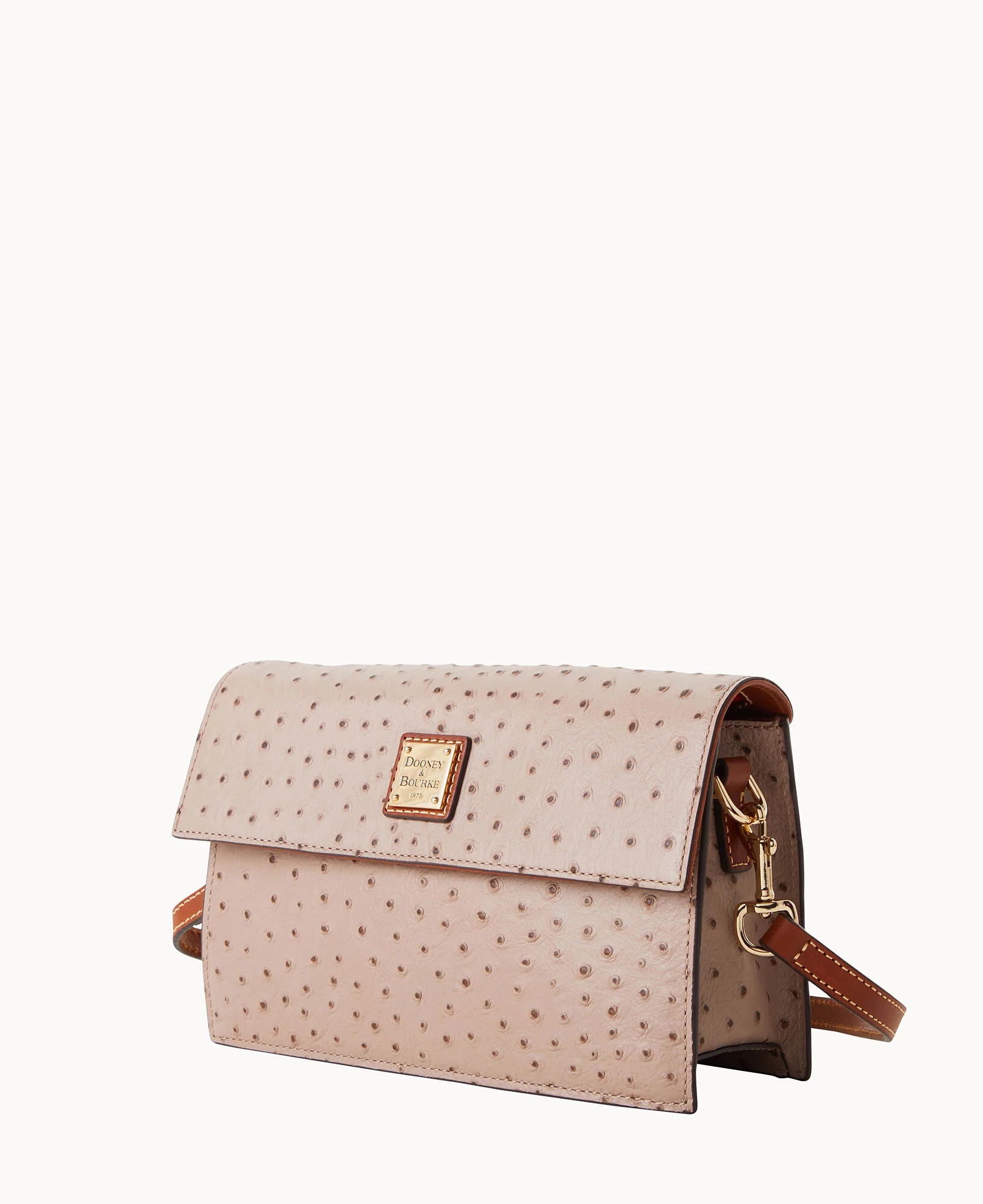 Ostrich East West Flap Shoulder Bag - Image 12