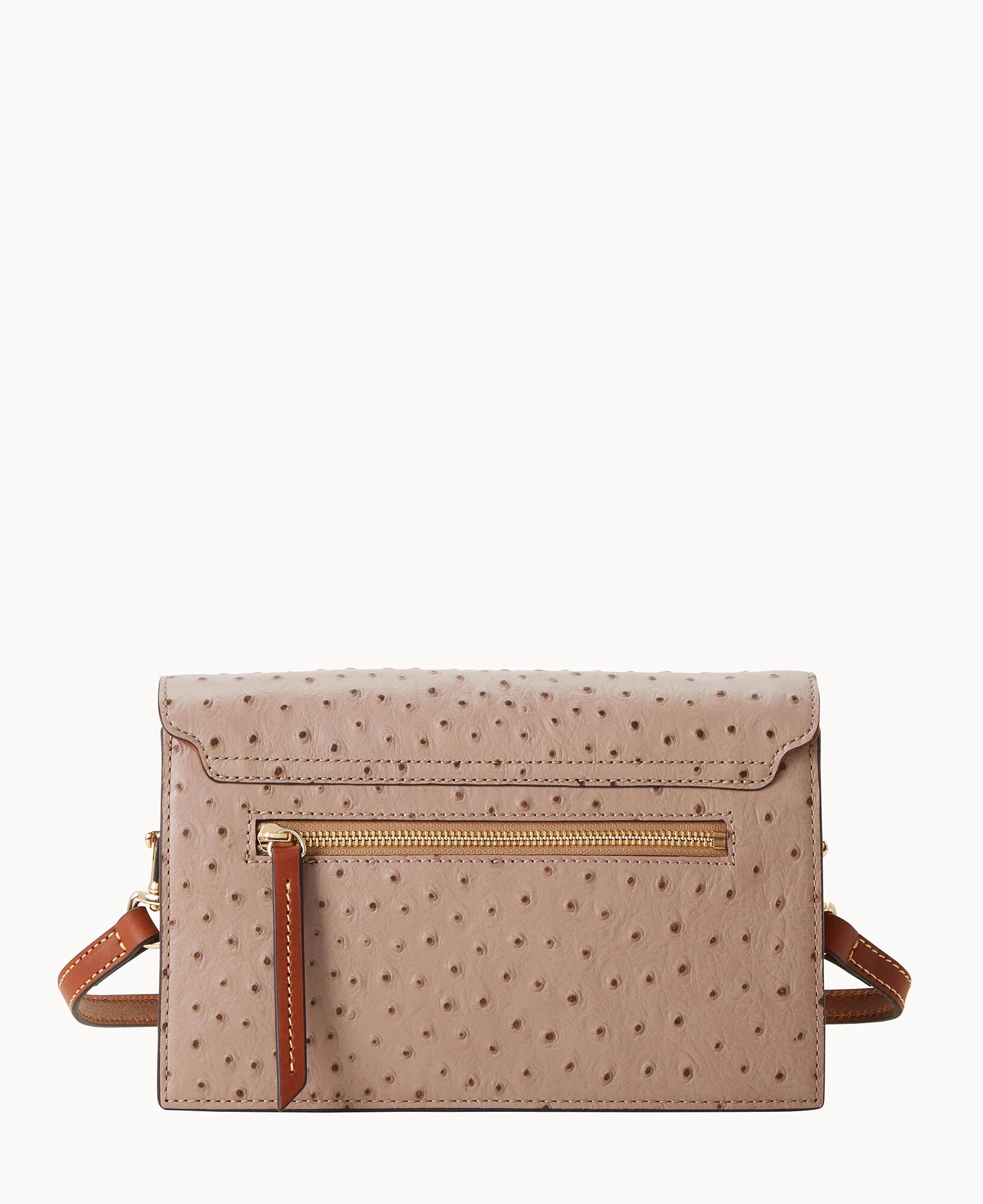 Ostrich East West Flap Shoulder Bag - Image 14