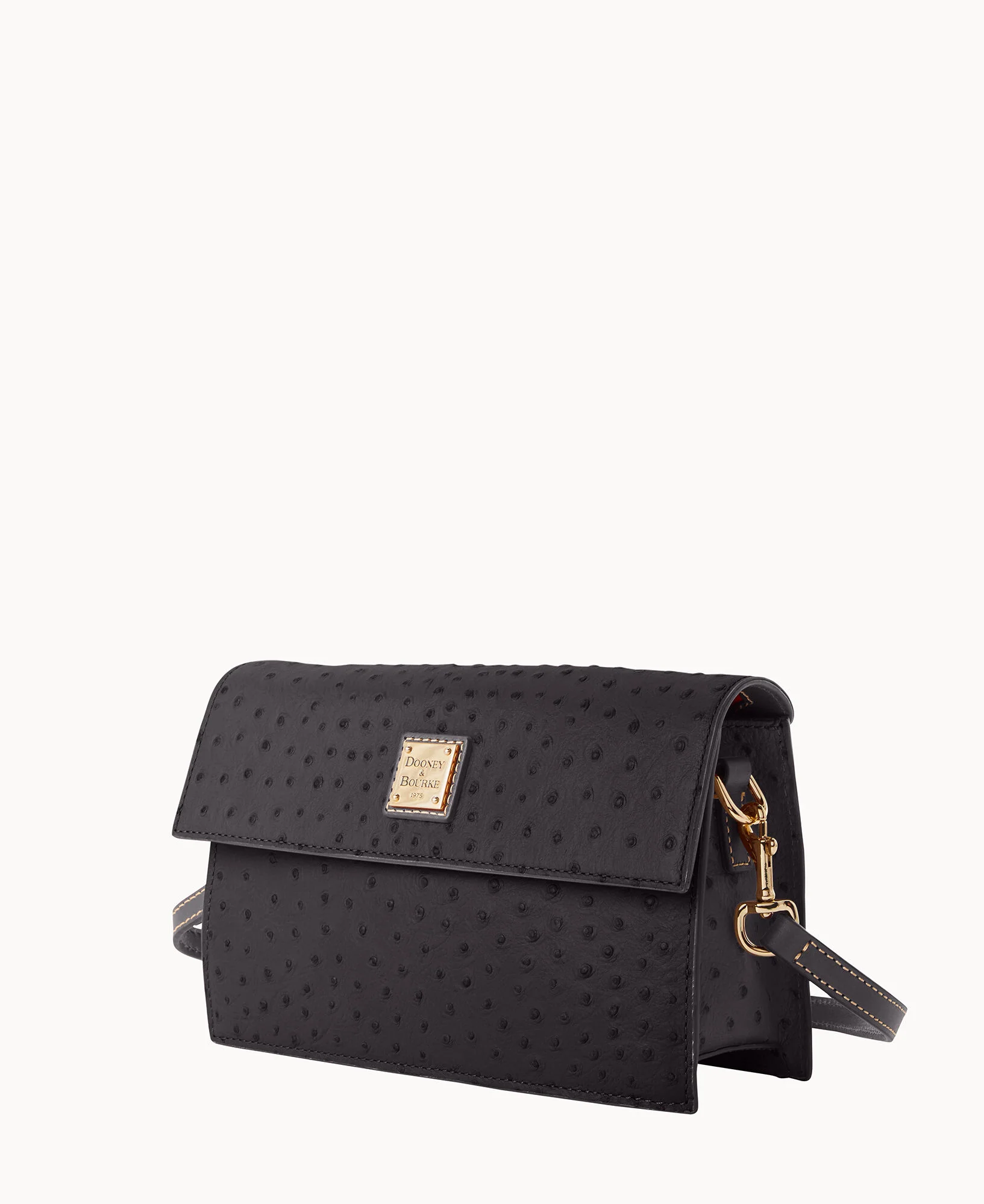 Ostrich East West Flap Shoulder Bag - Image 2