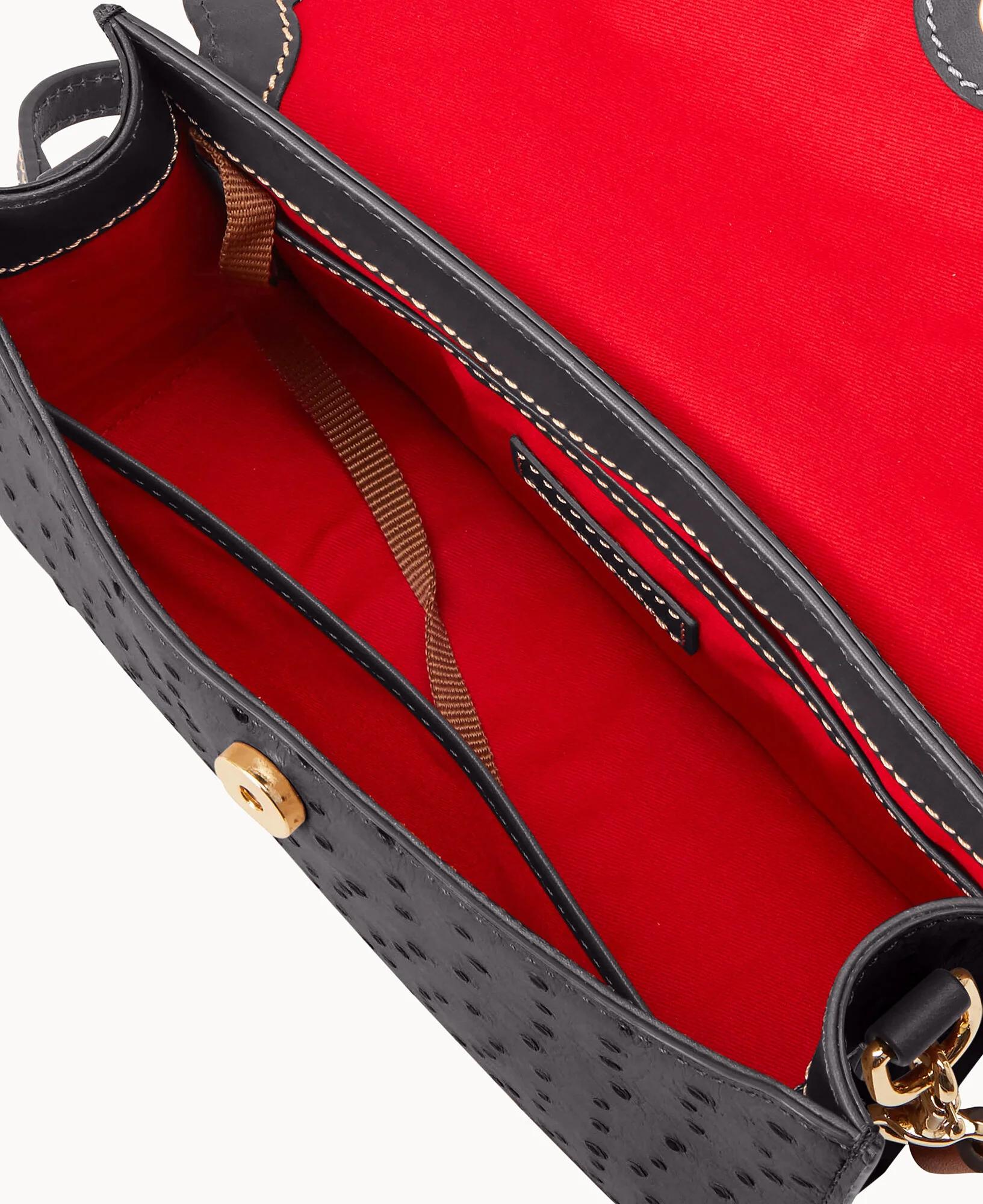 Ostrich East West Flap Shoulder Bag - Image 3