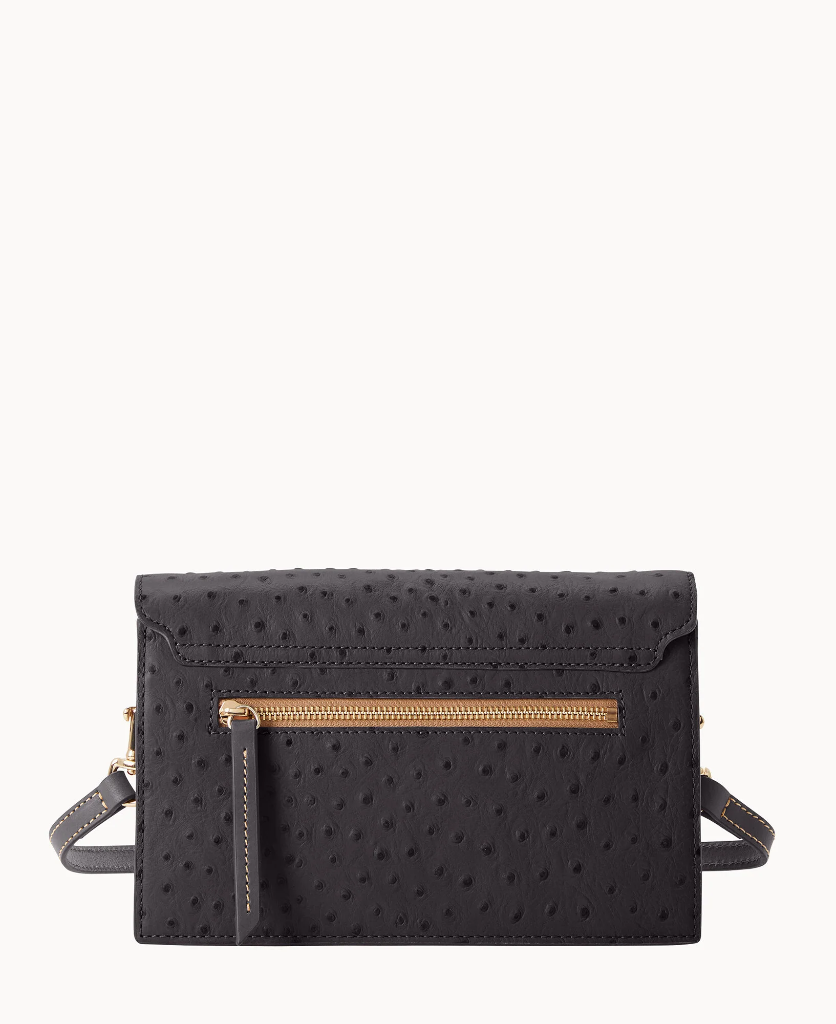 Ostrich East West Flap Shoulder Bag - Image 4