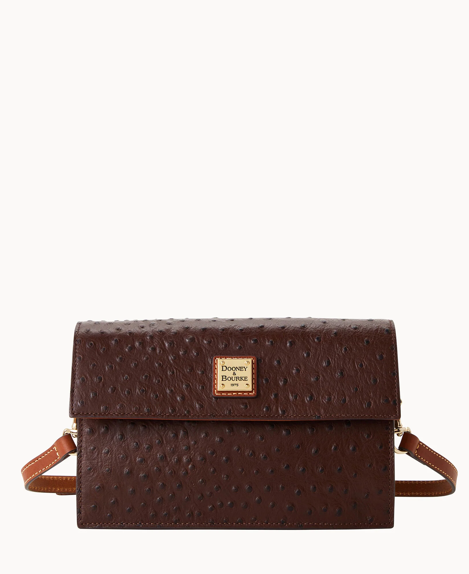 Ostrich East West Flap Shoulder Bag - Image 6
