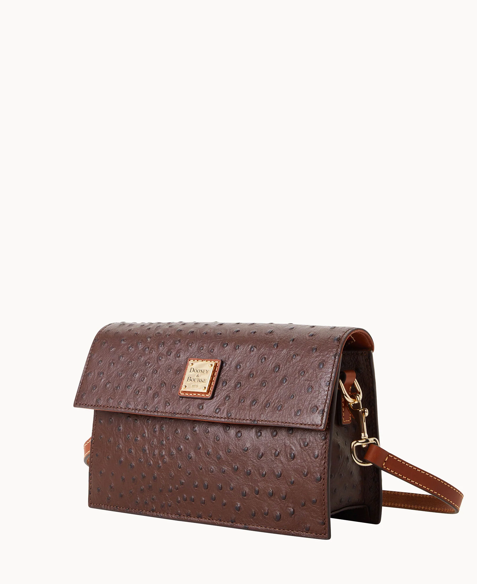 Ostrich East West Flap Shoulder Bag - Image 7