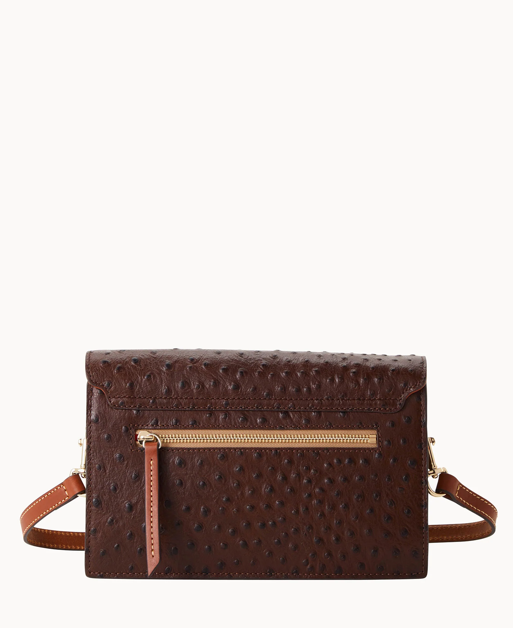 Ostrich East West Flap Shoulder Bag - Image 9