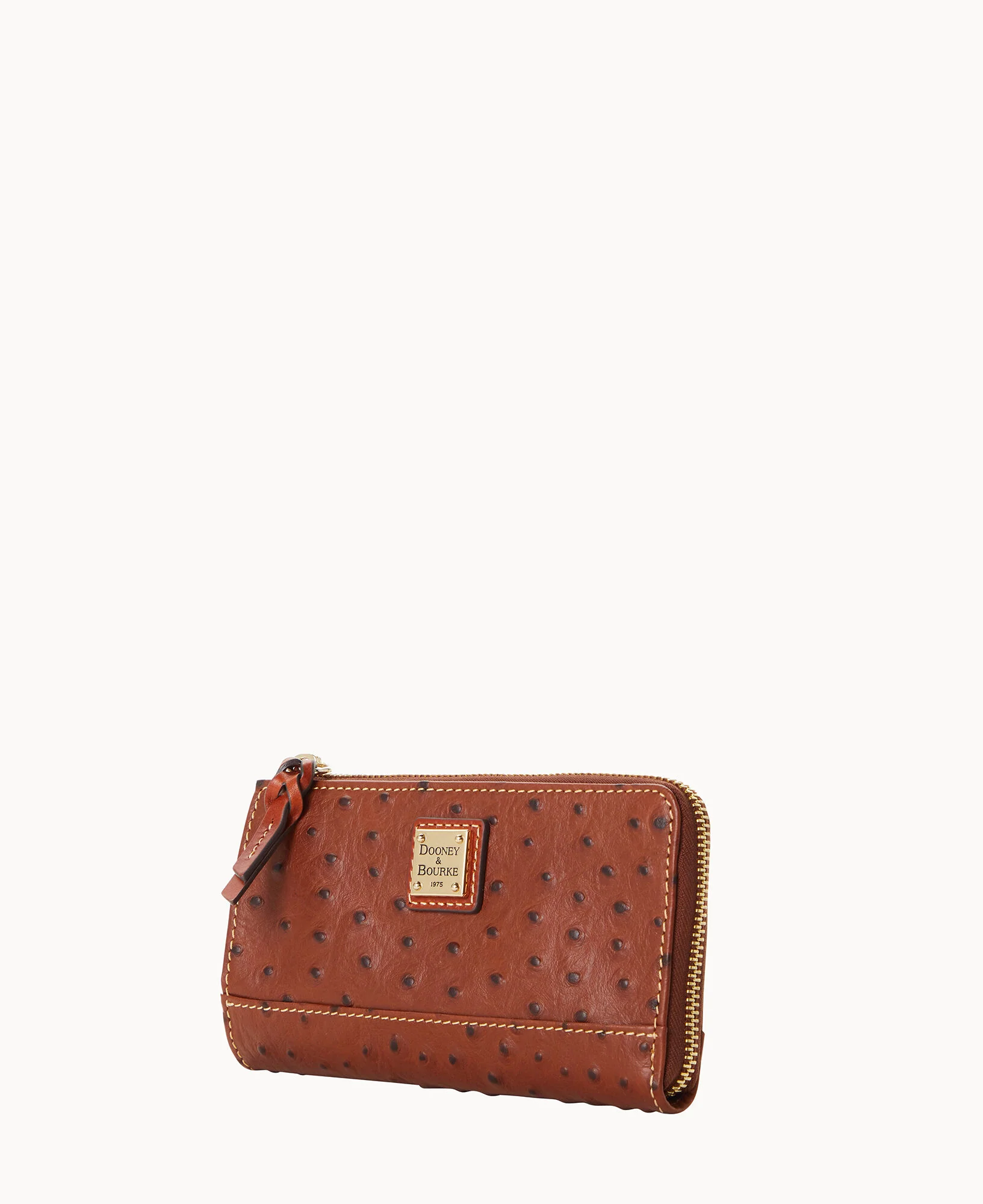 Ostrich Folded Zip Wristlet - Image 2