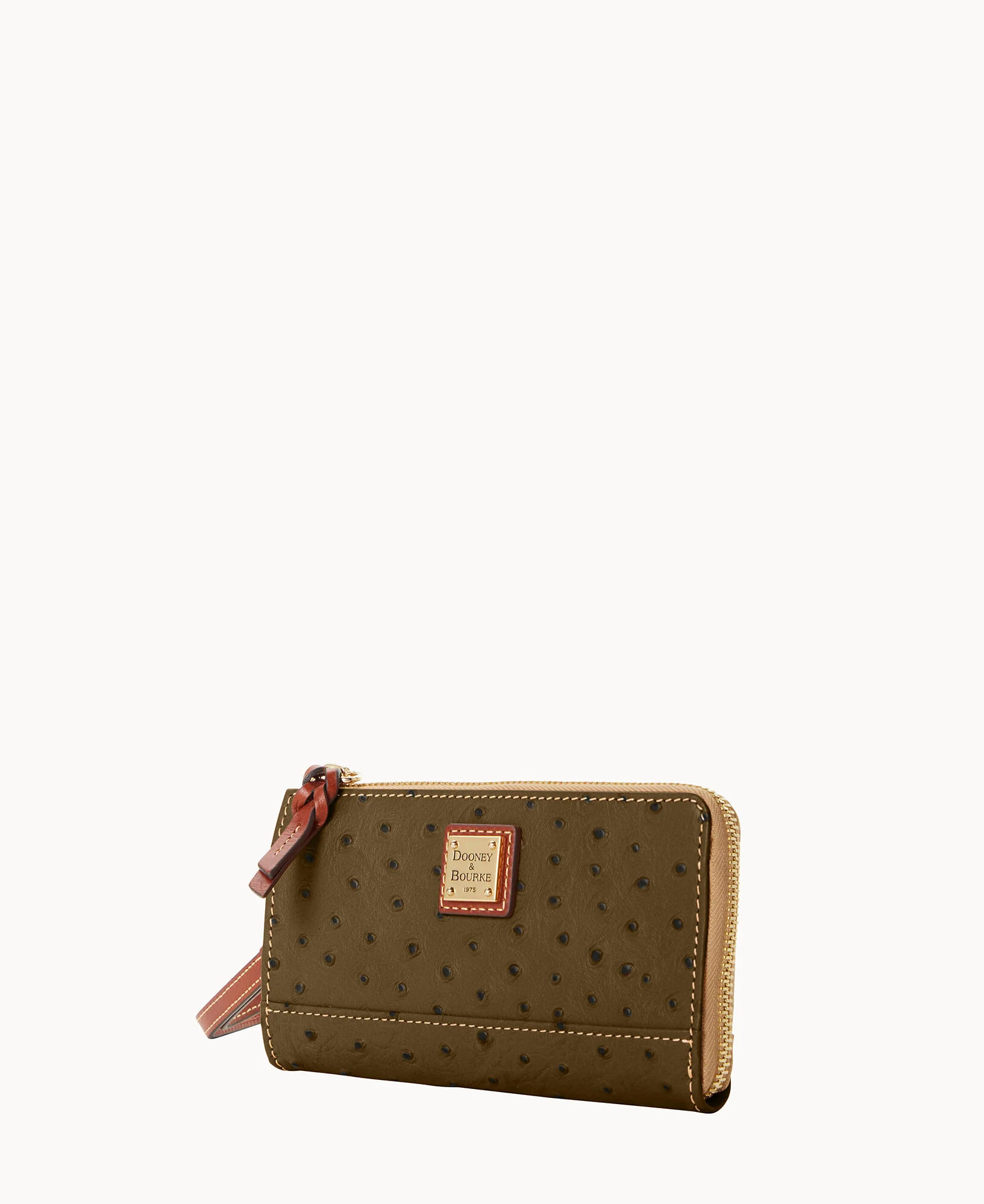 Ostrich Folded Zip Wristlet - Image 5