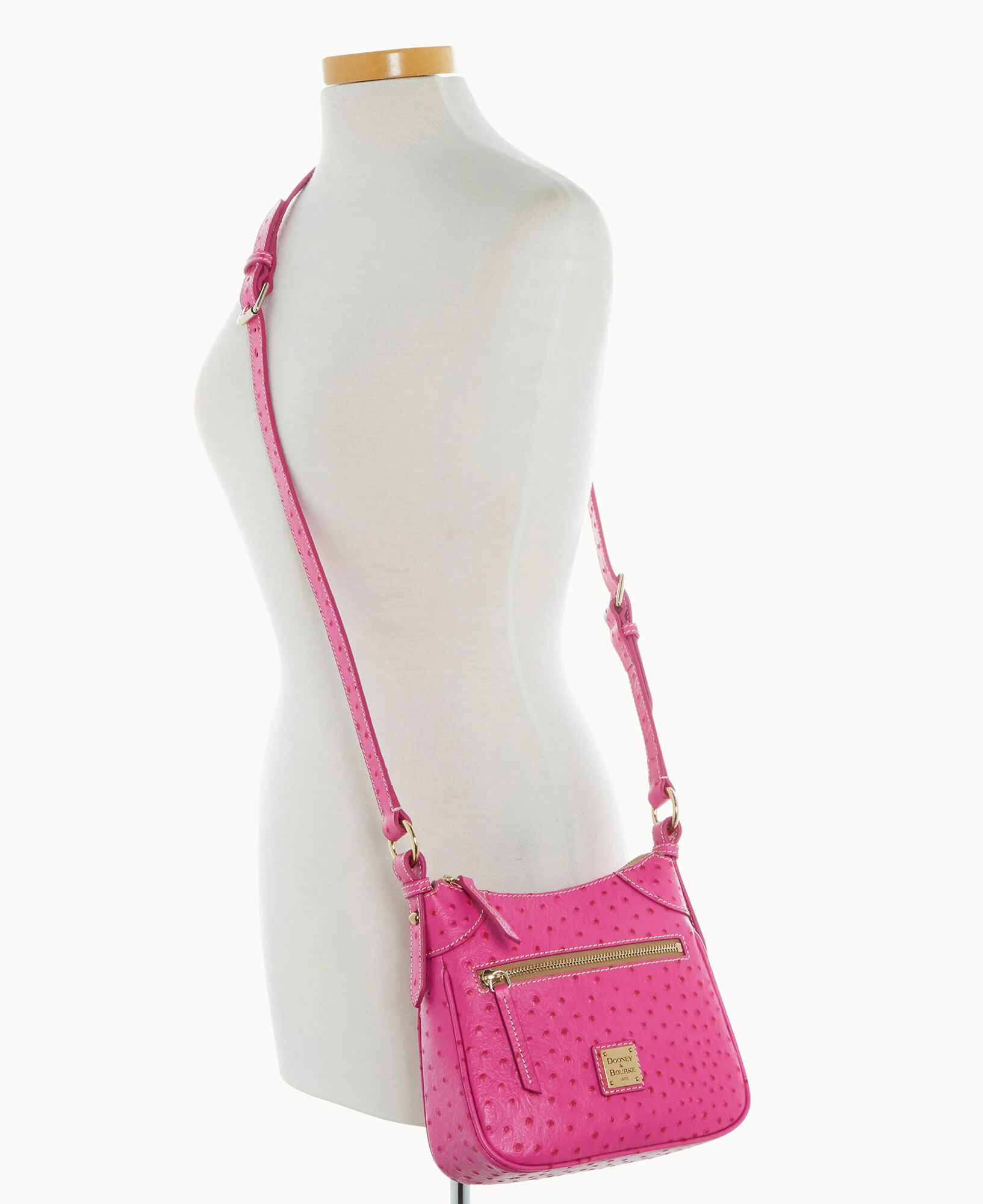 Ostrich Front Zip Crossbody - Image 6