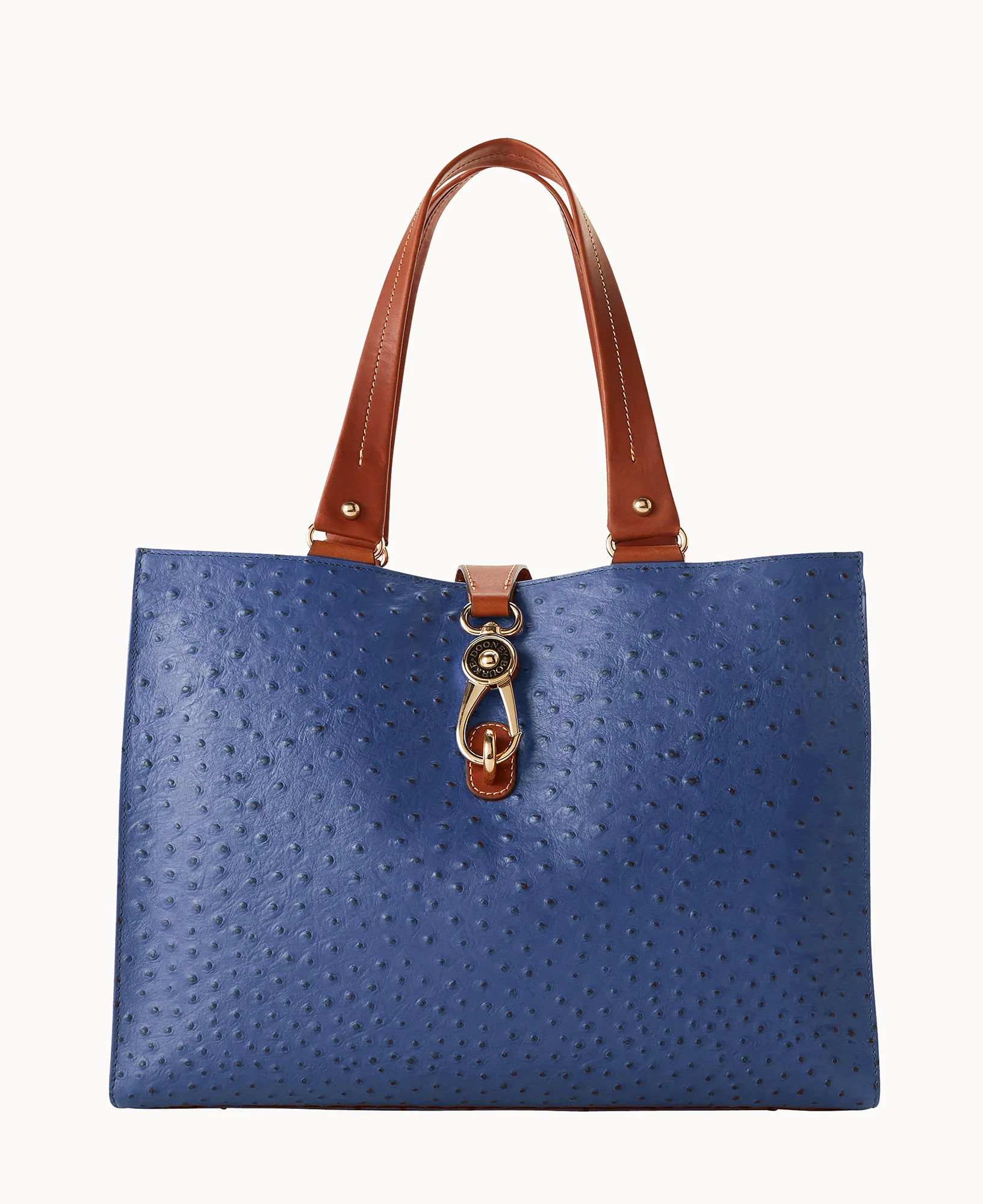Ostrich Large Logo Lock Tote