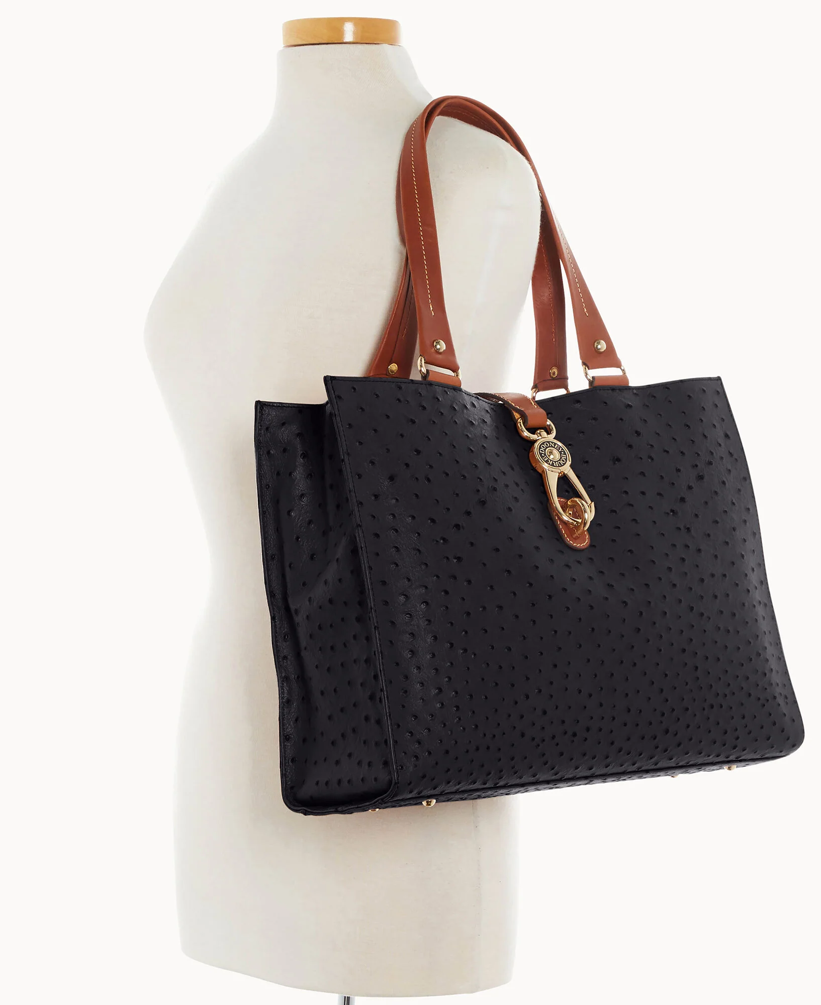 Ostrich Large Logo Lock Tote - Image 11