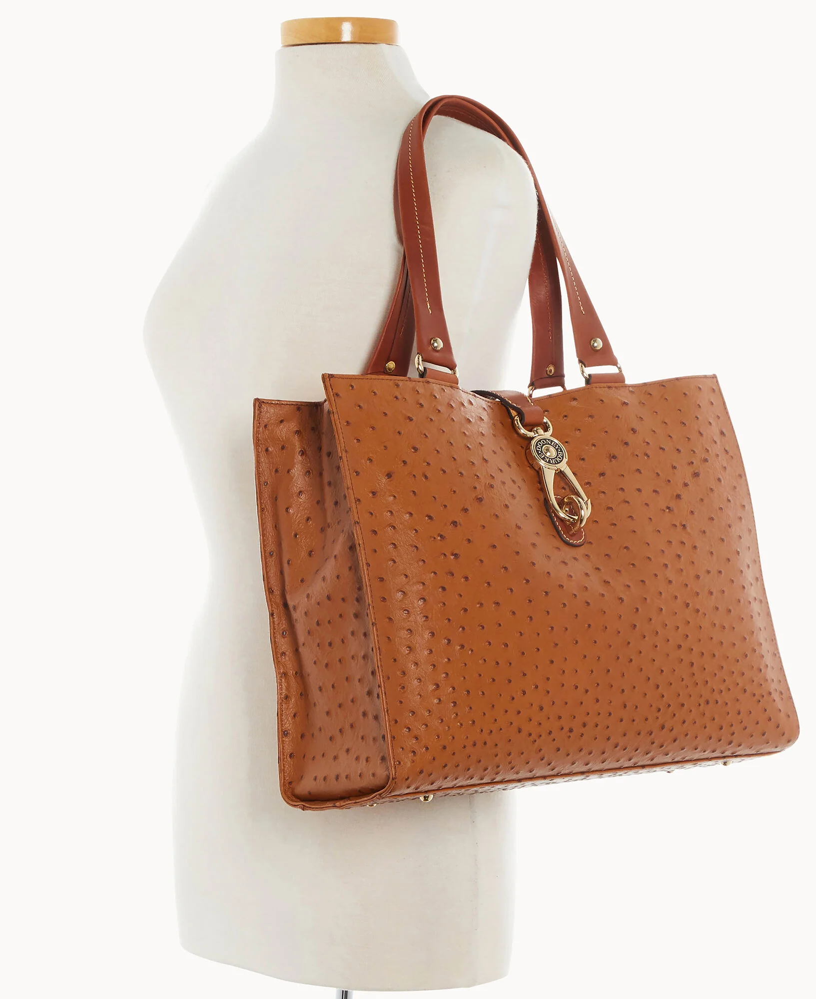 Ostrich Large Logo Lock Tote - Image 7