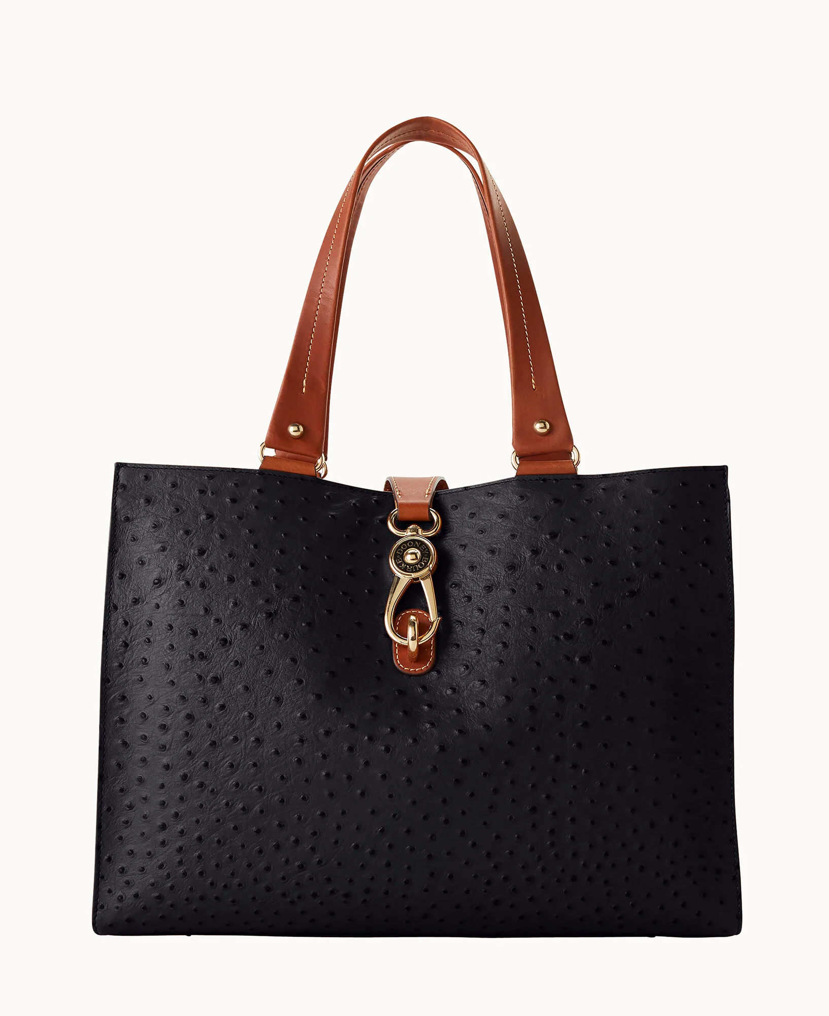 Ostrich Large Logo Lock Tote - Image 8