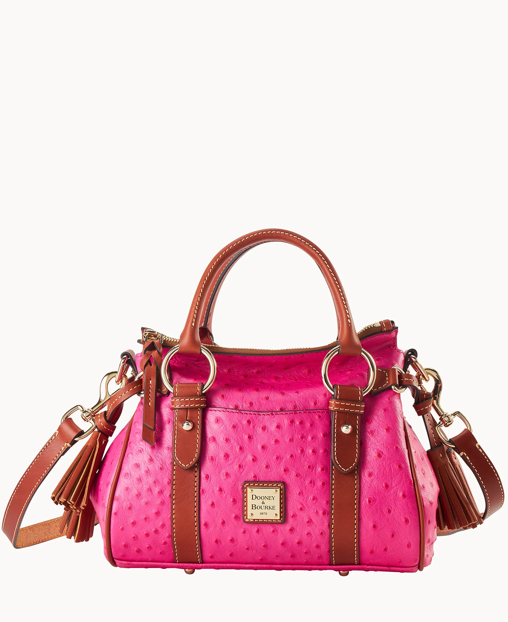 Ostrich Satchel With Pocket - Image 9