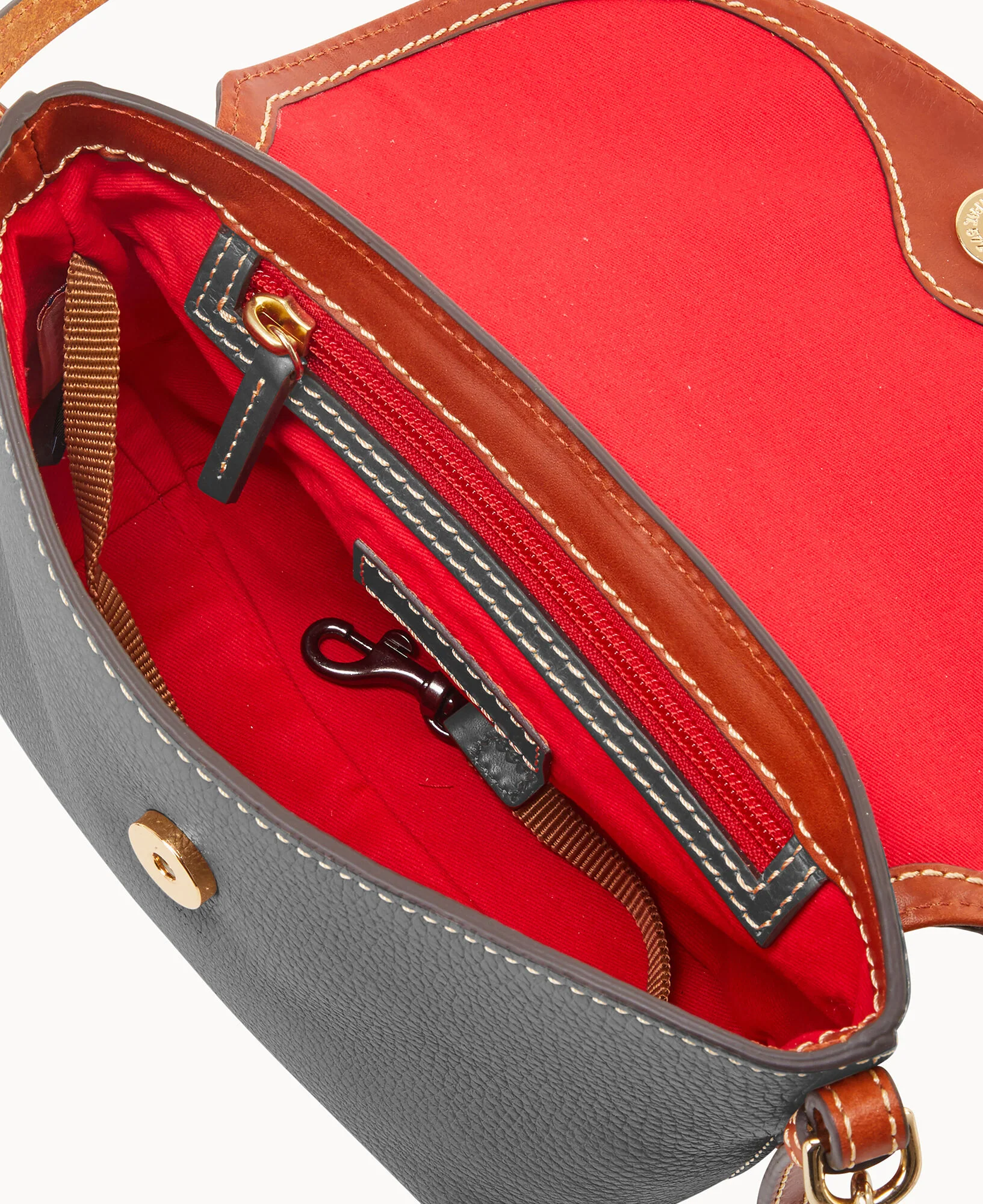 Pebble Grain Crossbody Saddle Bag - Image 48