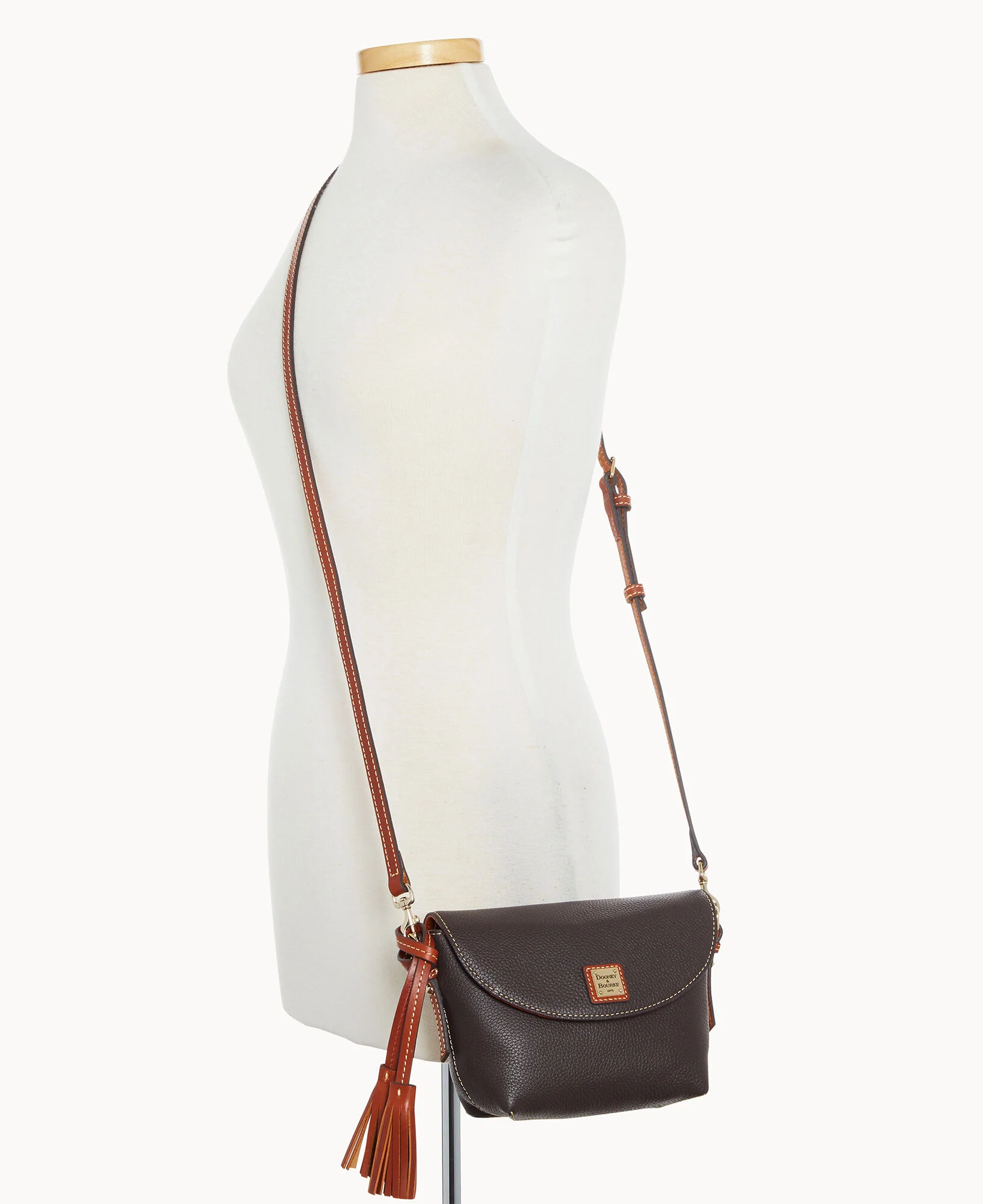 Pebble Grain Crossbody Saddle Bag - Image 65