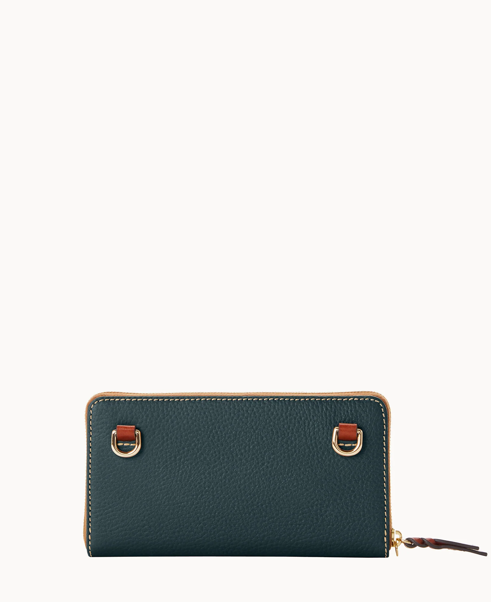 Pebble Grain Large Zip Around Wristlet Crossbody - Image 36