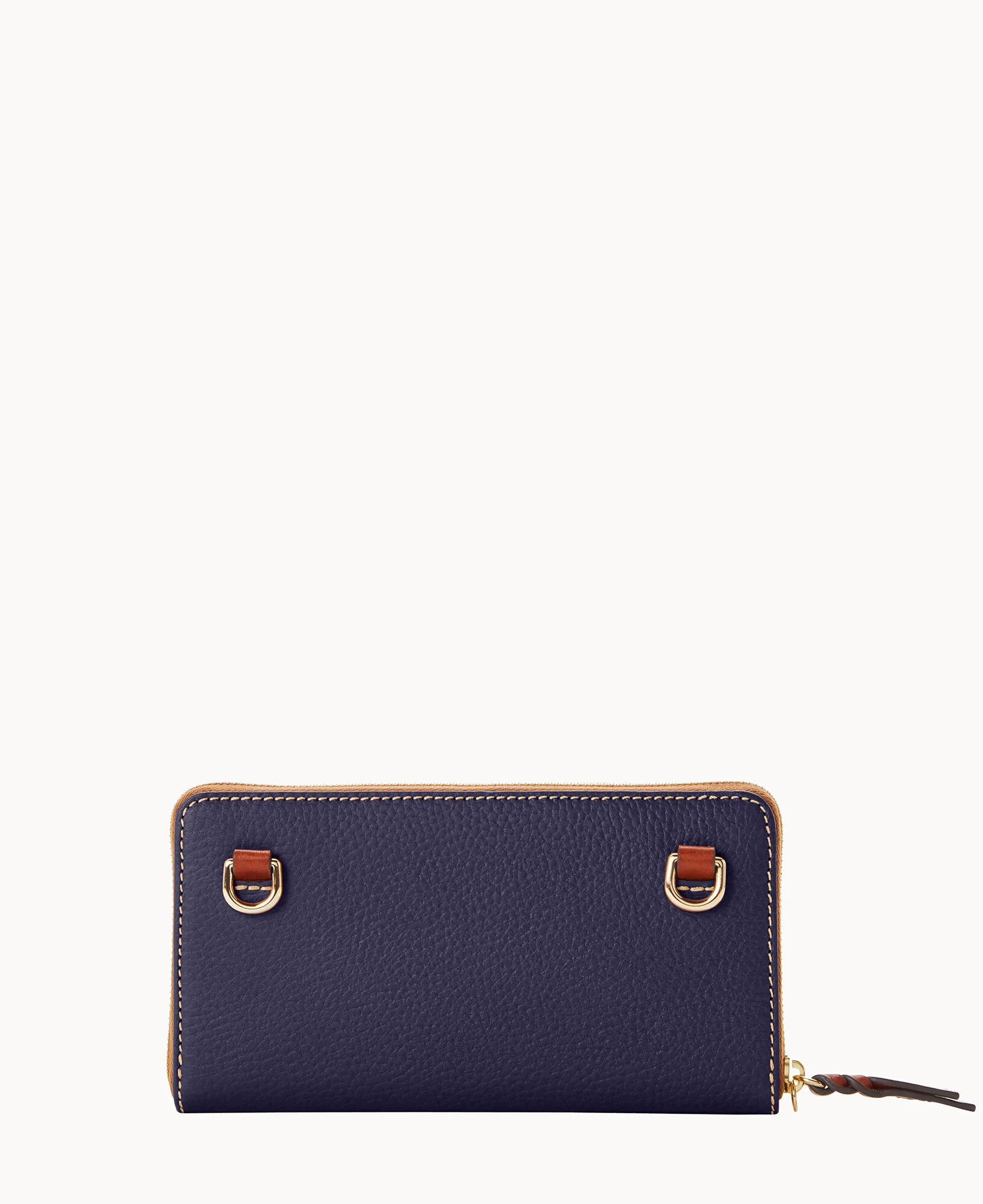 Pebble Grain Large Zip Around Wristlet Crossbody - Image 45