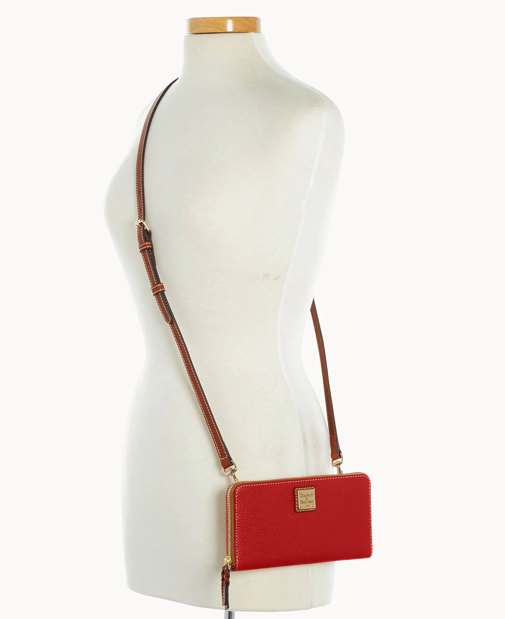 Pebble Grain Large Zip Around Wristlet Crossbody - Image 51