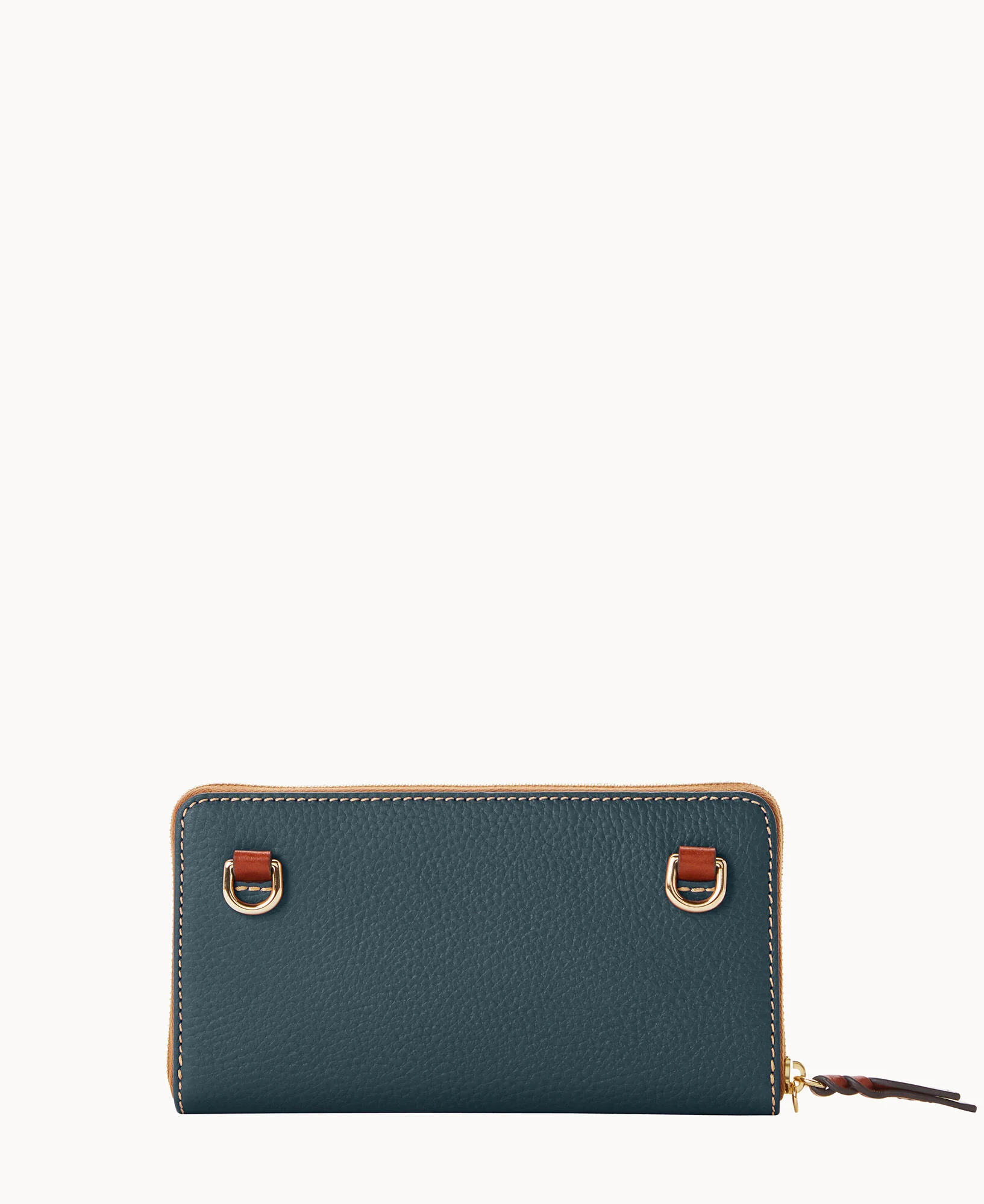 Pebble Grain Large Zip Around Wristlet Crossbody - Image 55