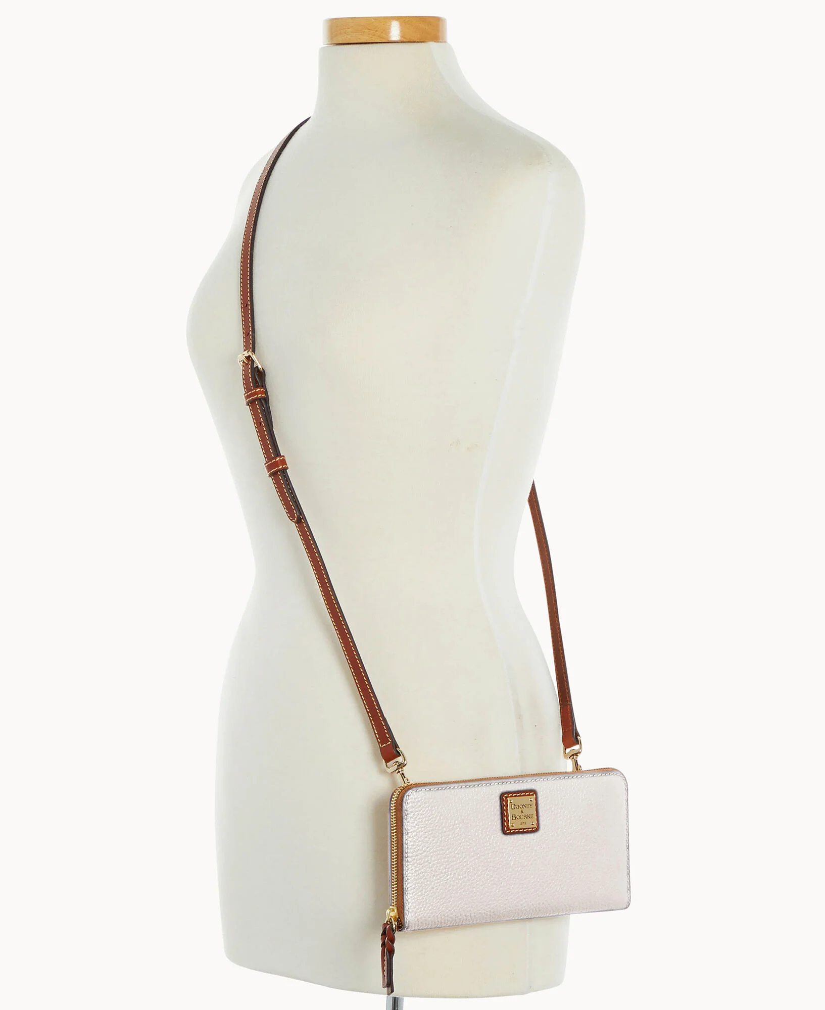 Pebble Grain Large Zip Around Wristlet Crossbody - Image 64