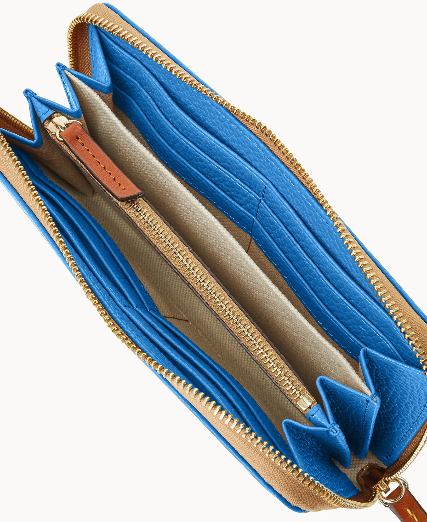 Pebble Grain Large Zip Around Wristlet - Image 12