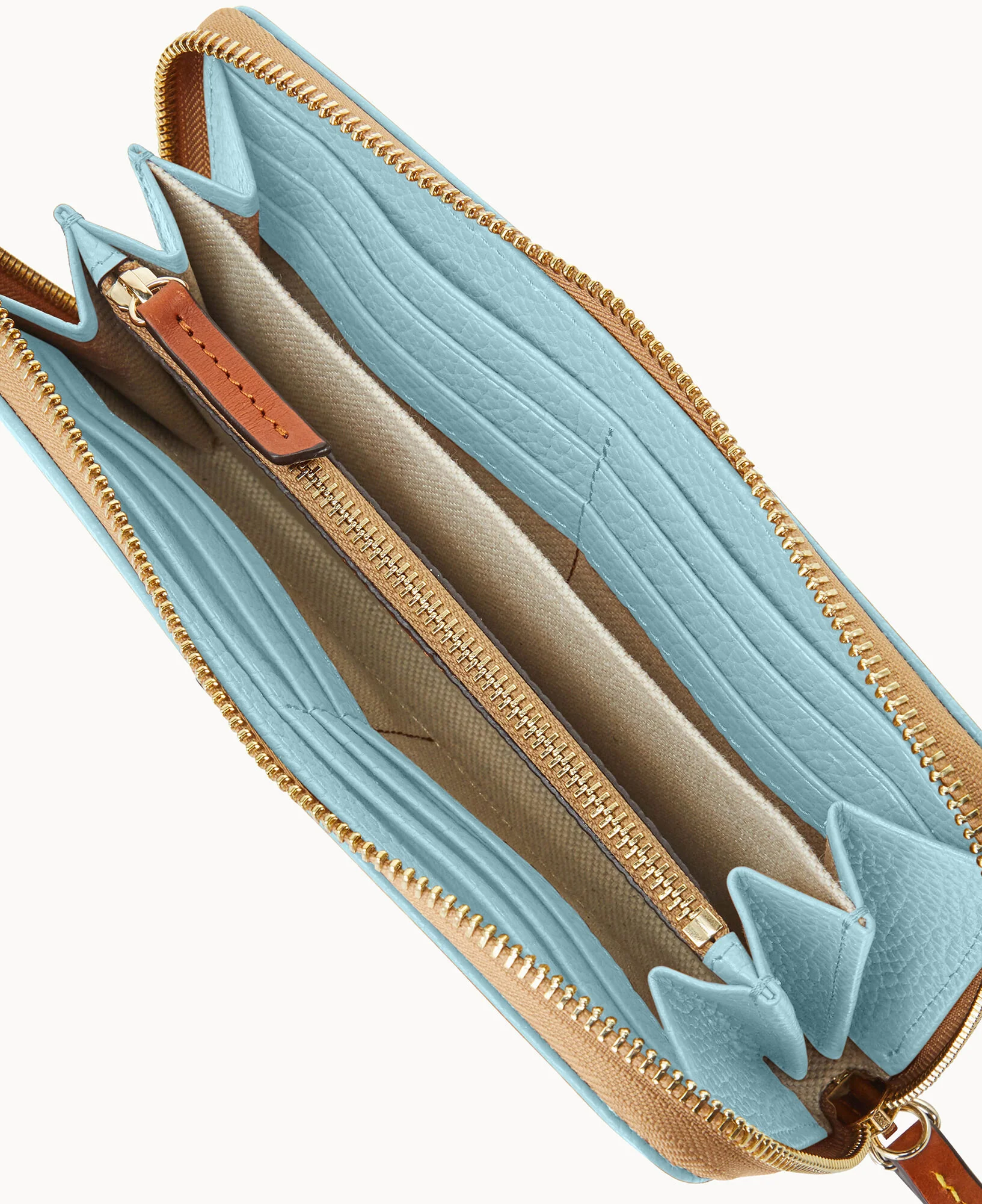 Pebble Grain Large Zip Around Wristlet - Image 17