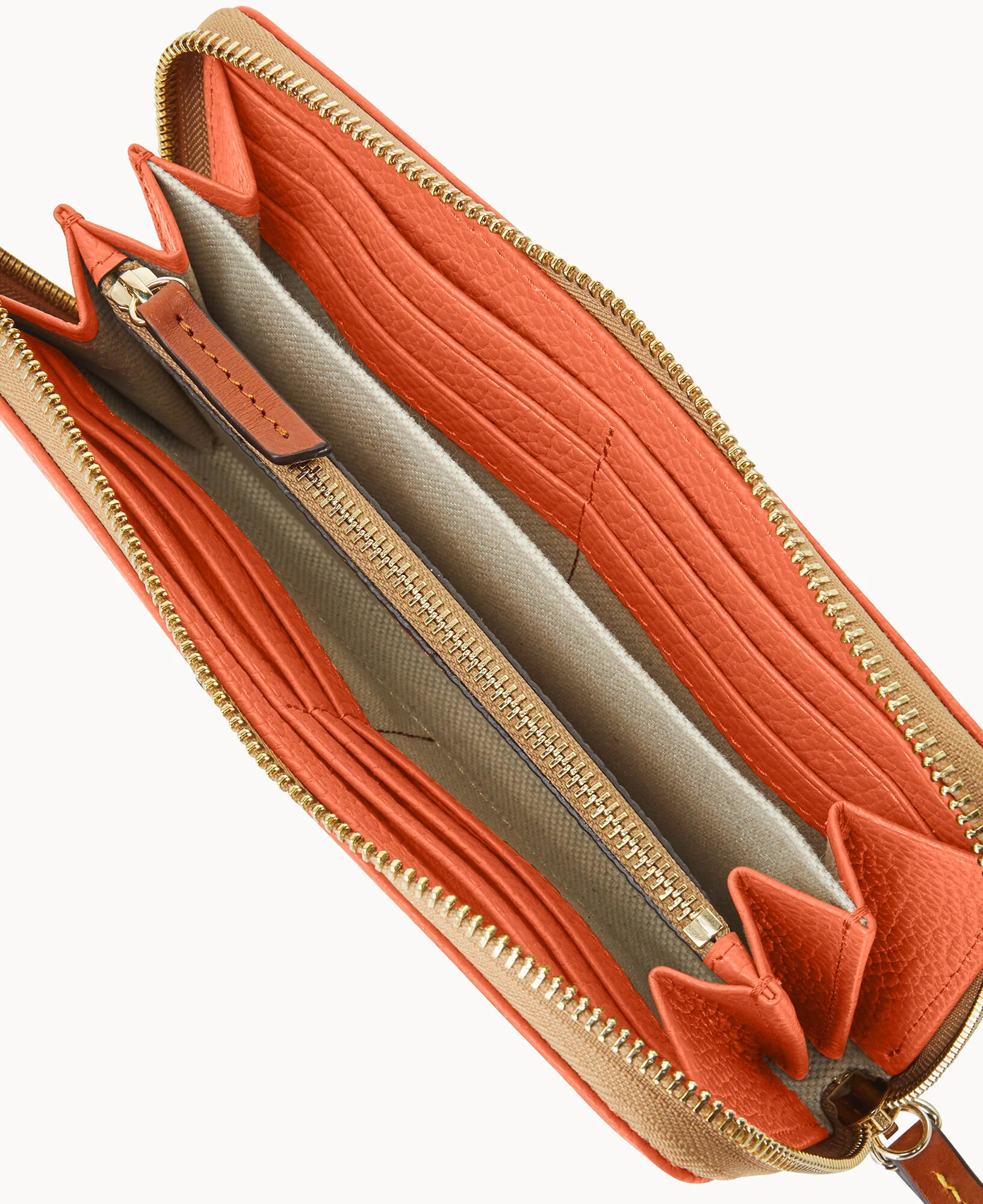 Pebble Grain Large Zip Around Wristlet - Image 21
