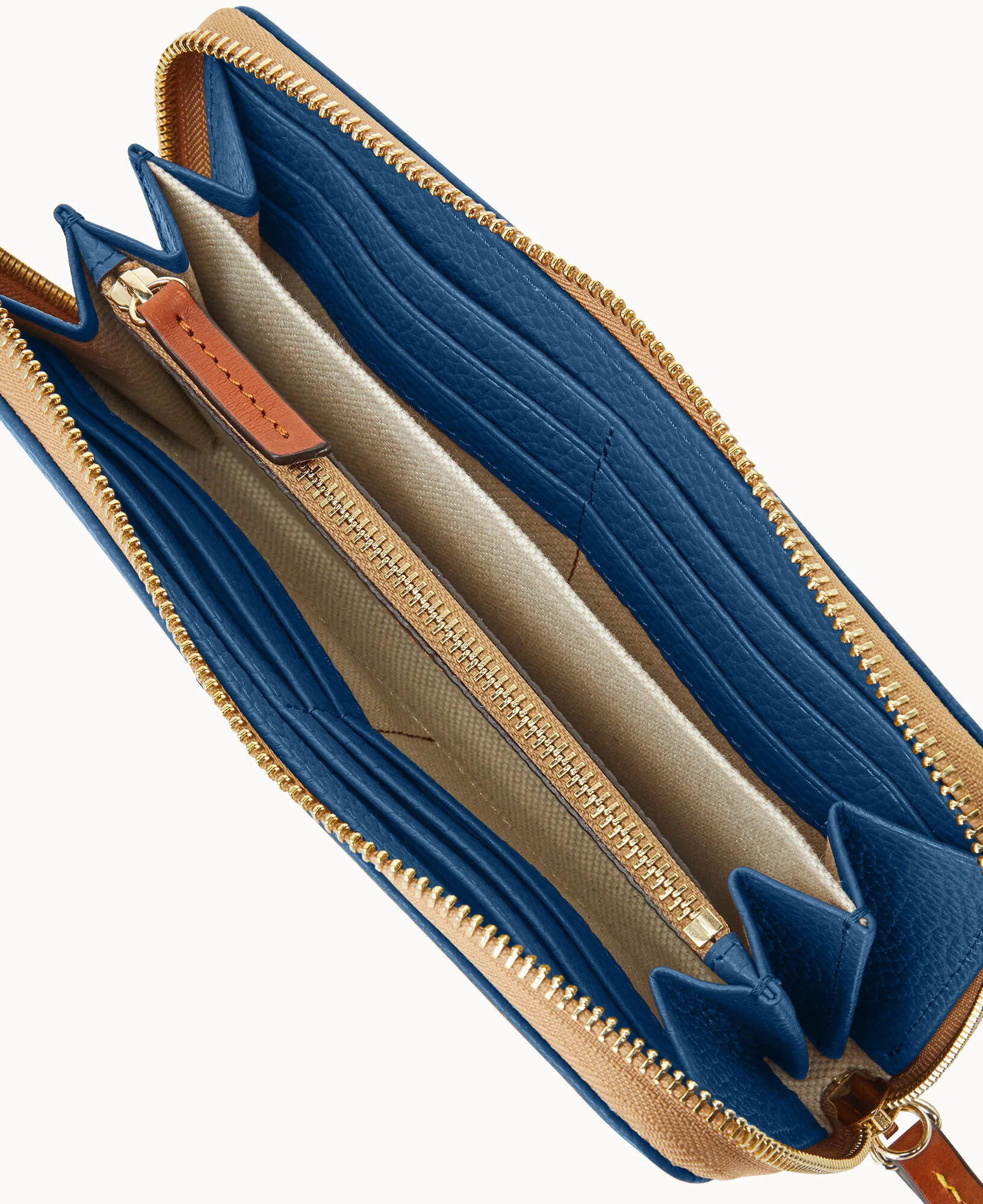 Pebble Grain Large Zip Around Wristlet - Image 25