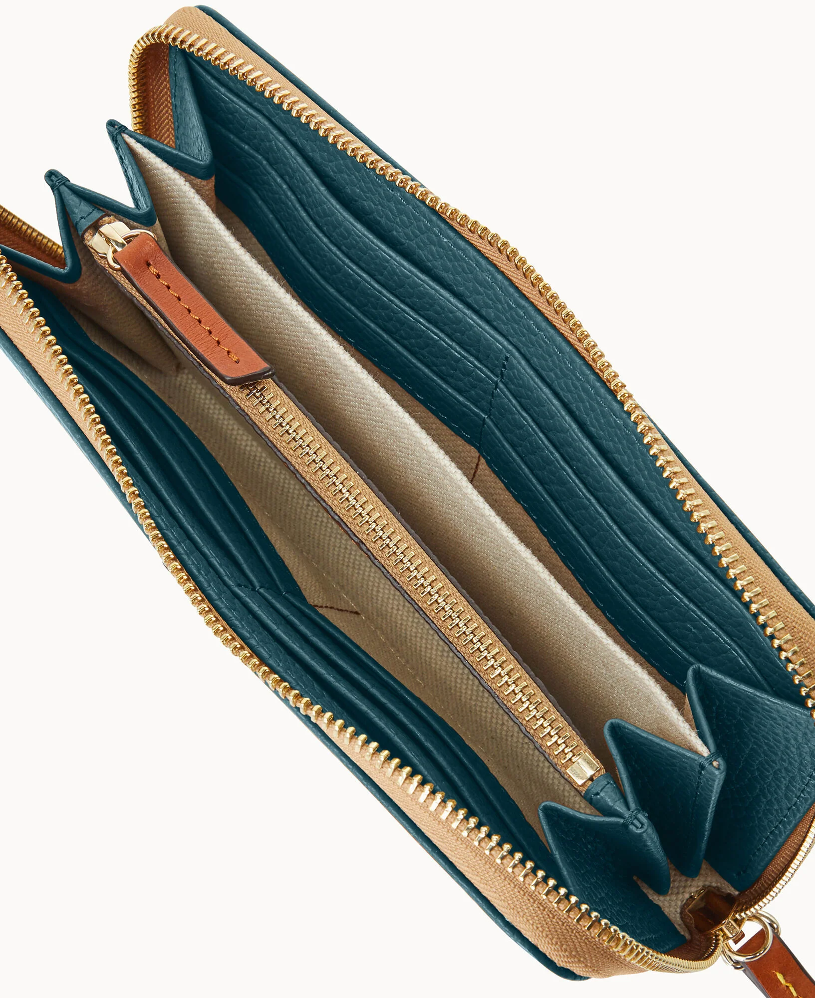 Pebble Grain Large Zip Around Wristlet - Image 27