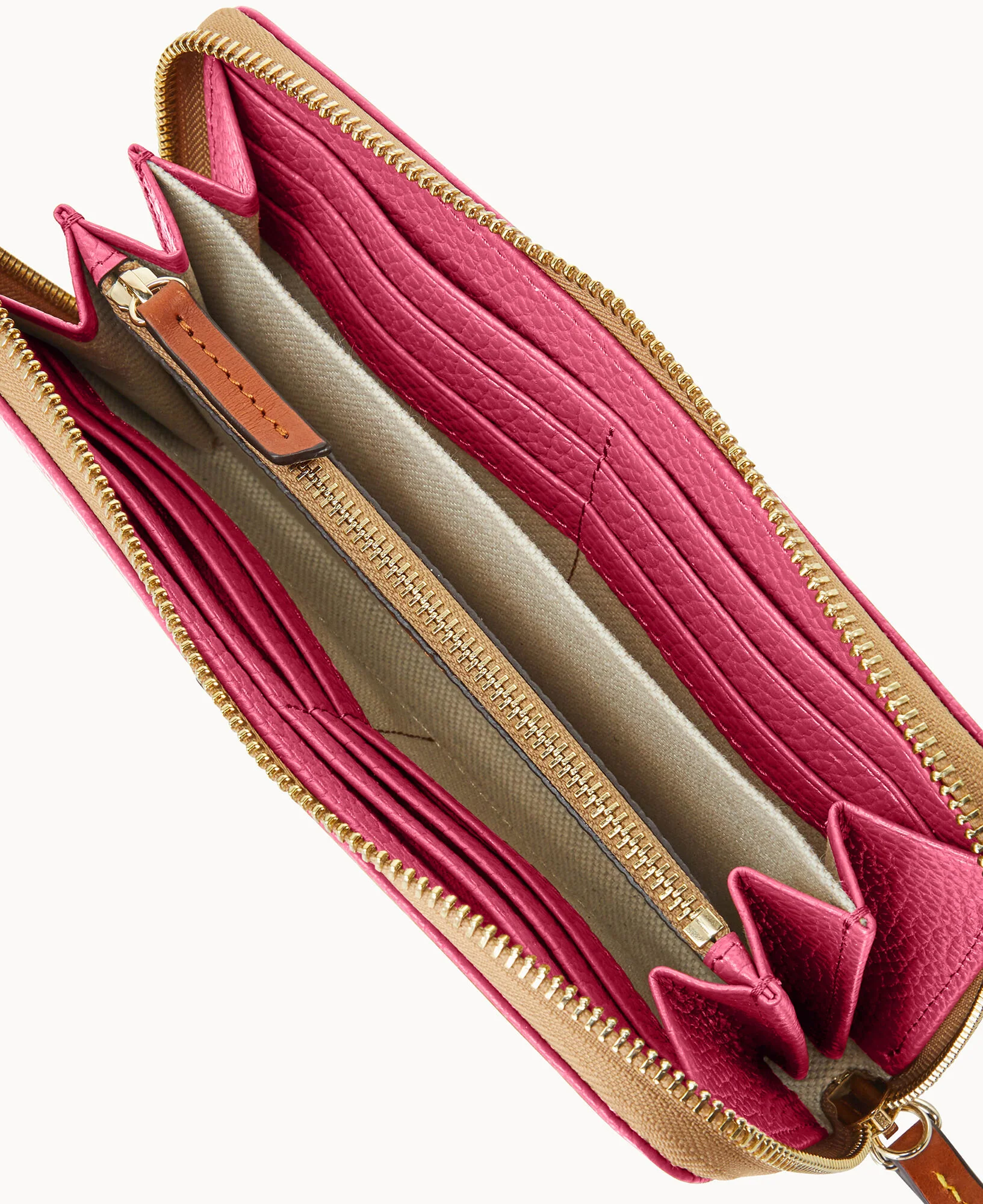Pebble Grain Large Zip Around Wristlet - Image 29