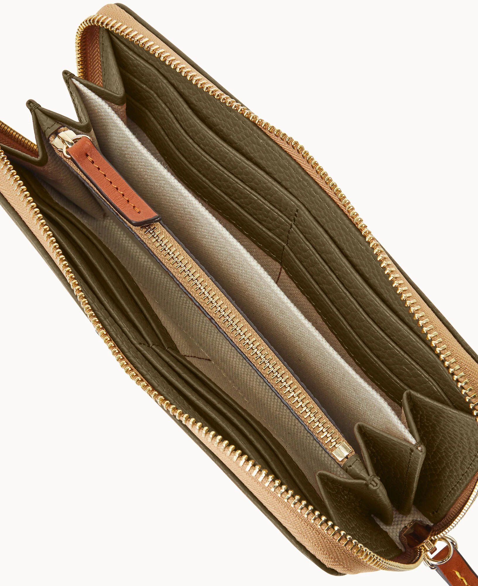 Pebble Grain Large Zip Around Wristlet - Image 43
