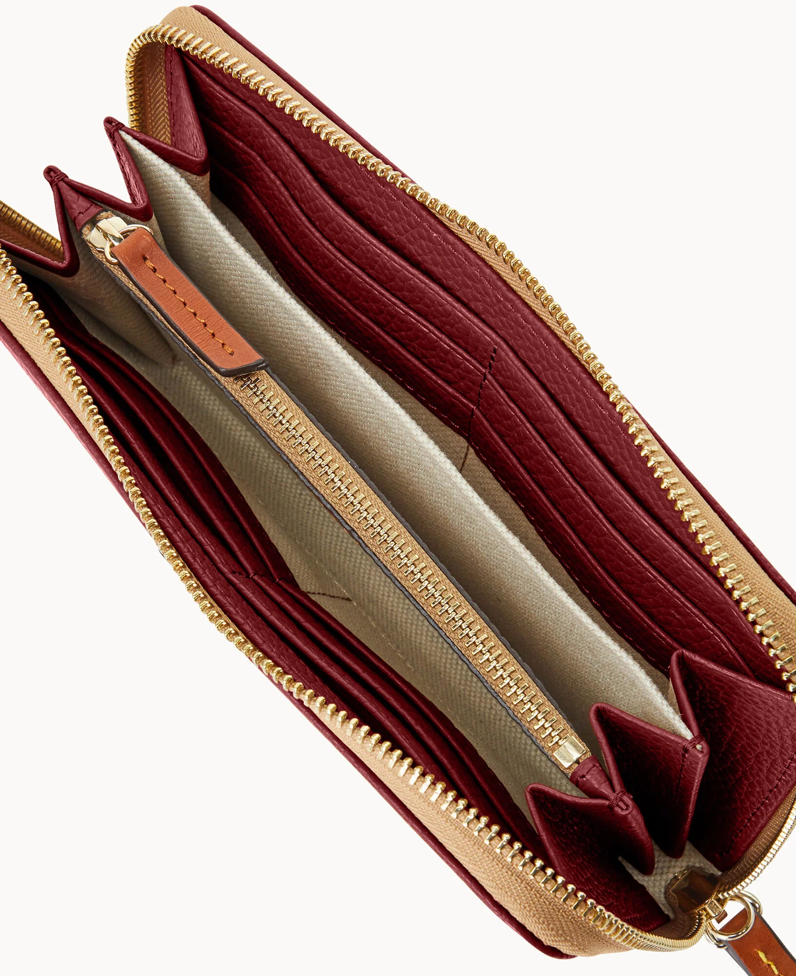 Pebble Grain Large Zip Around Wristlet - Image 46