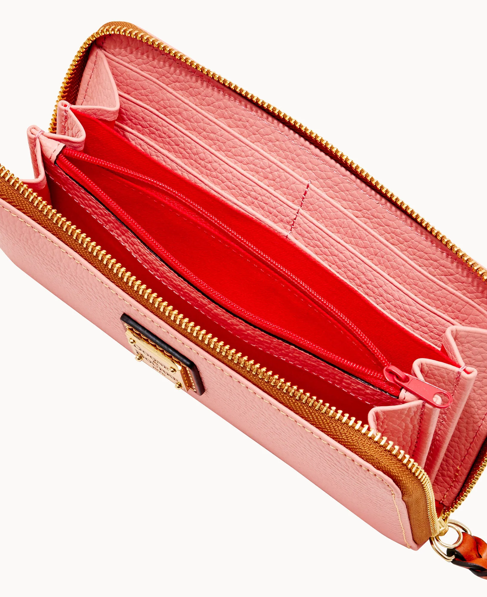 Pebble Grain Large Zip Around Wristlet - Image 50