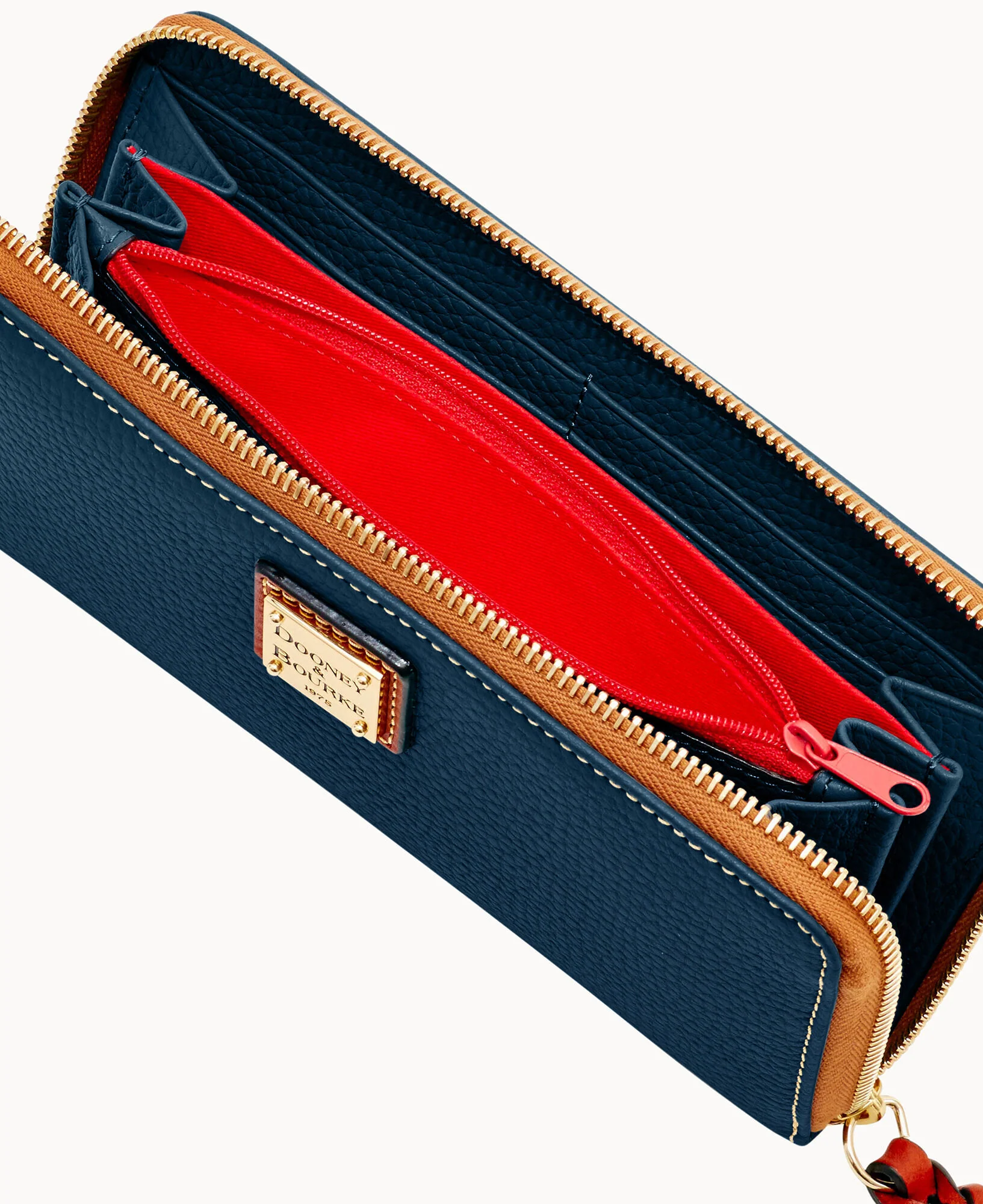 Pebble Grain Large Zip Around Wristlet - Image 56