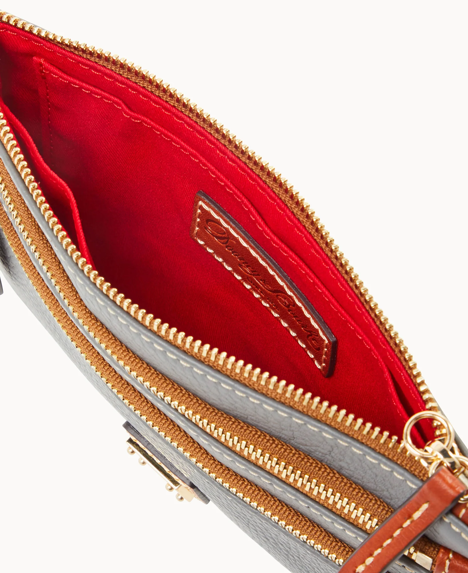 Pebble Grain Triple Zip Wristlet - Image 3