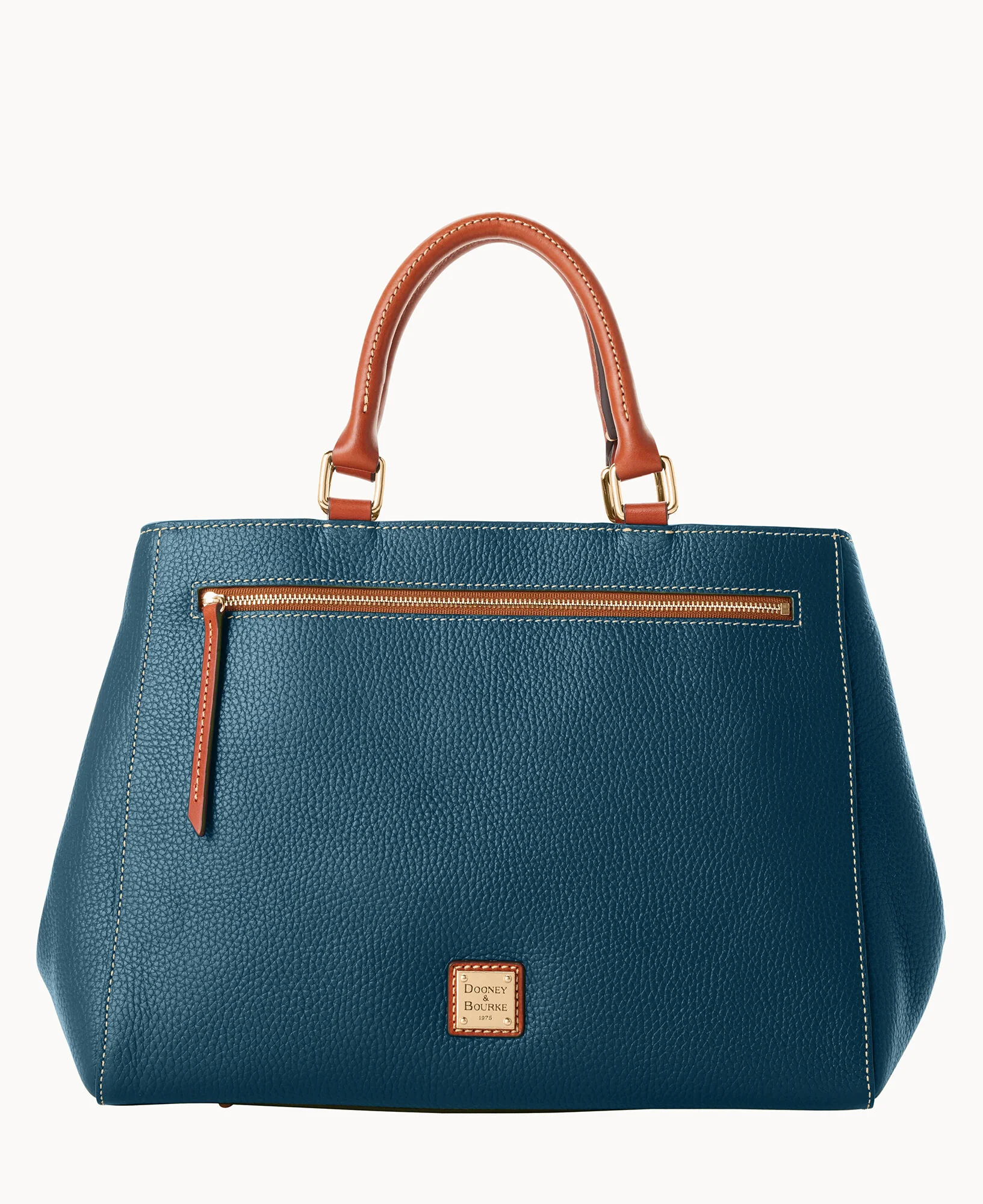 Pebble Grain Zip Satchel - Image 15