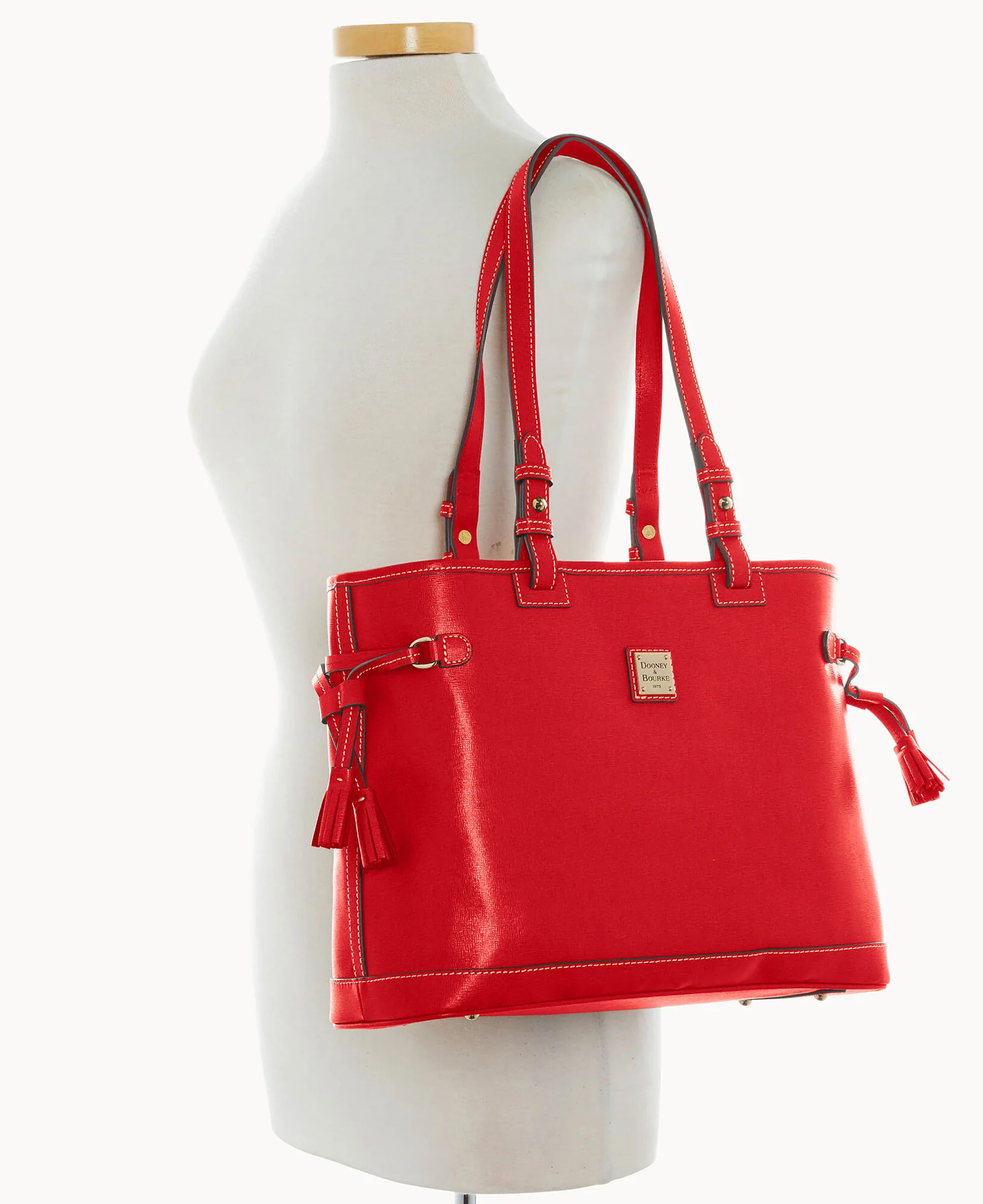 Saffiano Double Strap Tassel Bag - Image 20